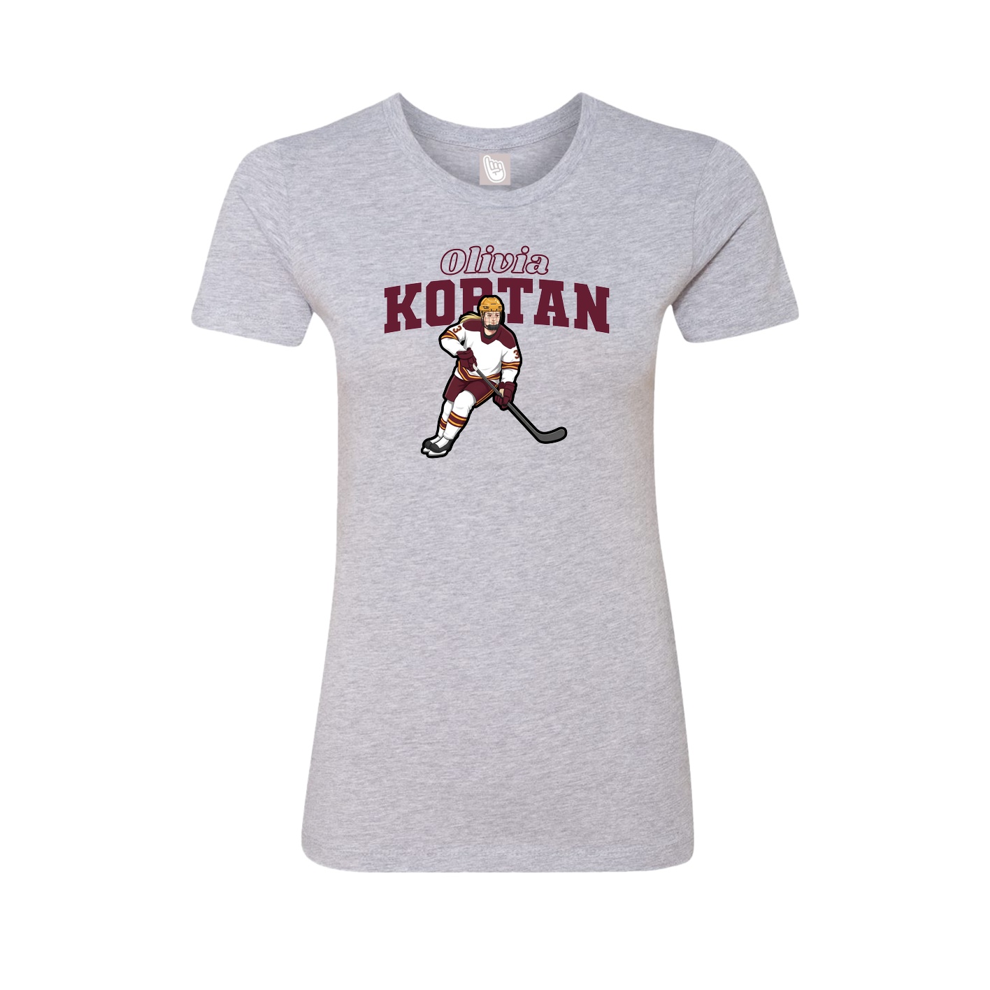 Fitted Women's Tee — Name Arch in Grey