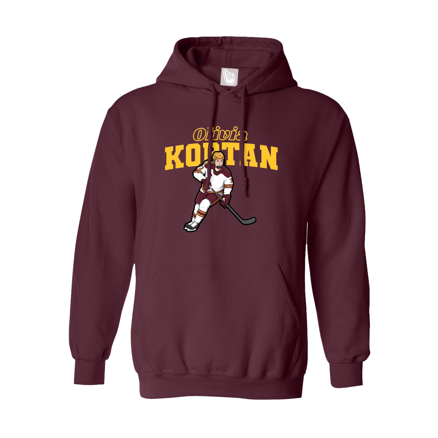 Youth Hoodie — Name Arch in Maroon