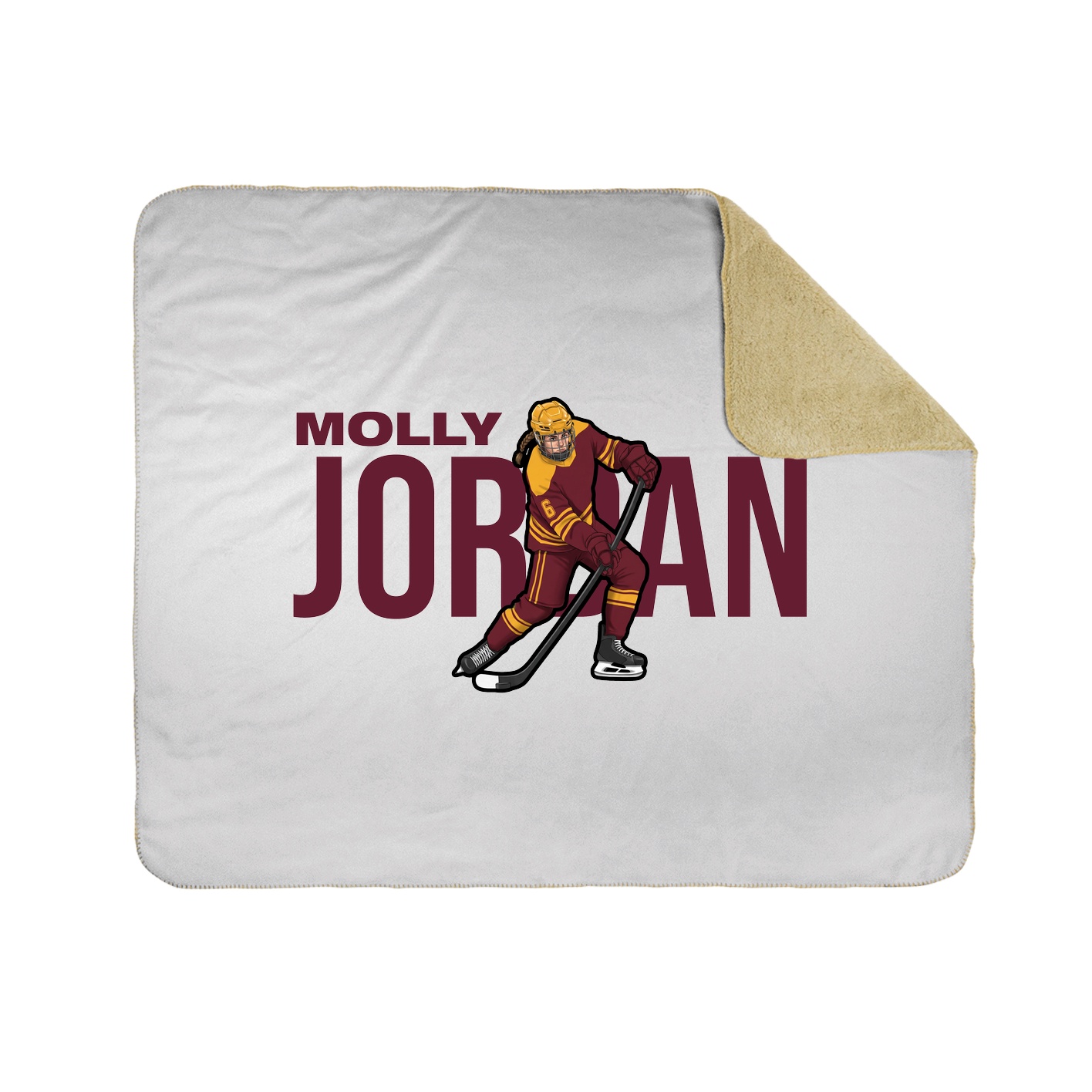 Throw Blanket — Player Name in White