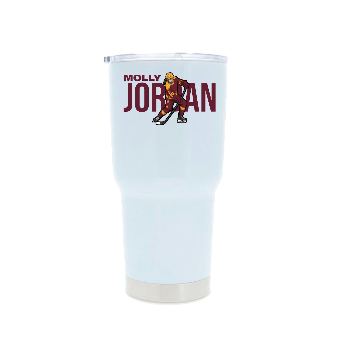 30oz Stainless Steel Tumbler — Player Name in White