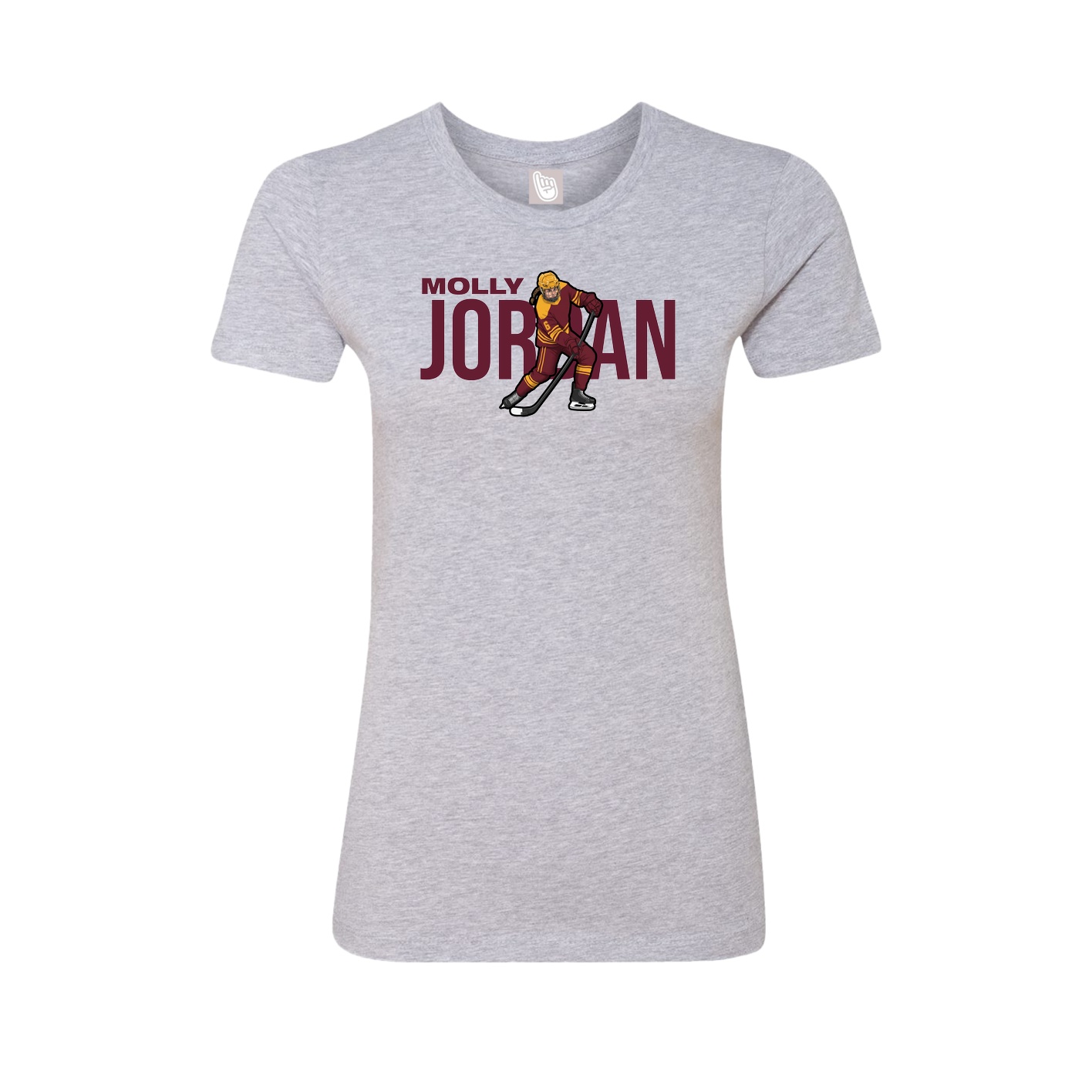 Fitted Women's Tee — Player Name in Grey