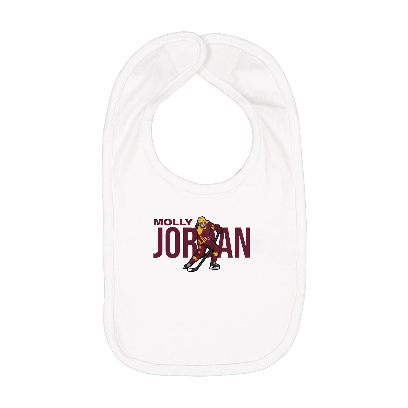 Infant Bib — Player Name in White