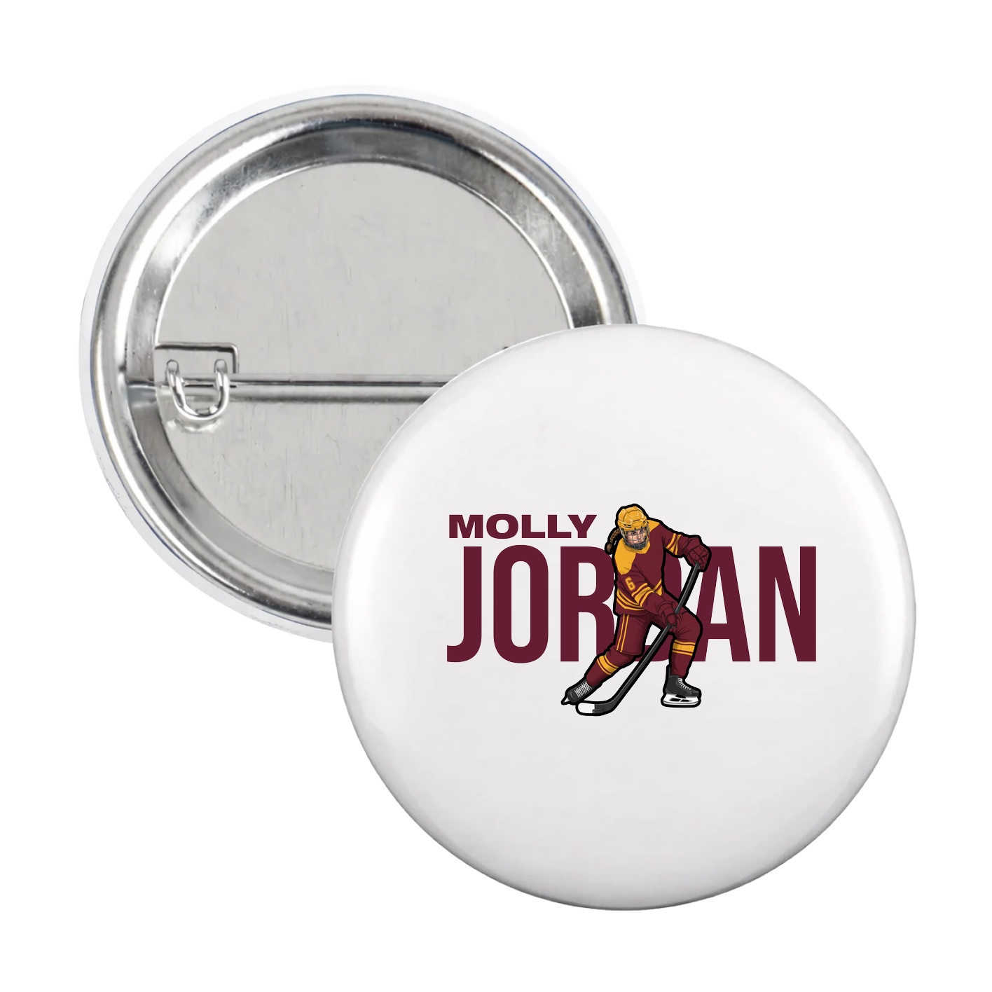 Game Day Button — Player Name in White