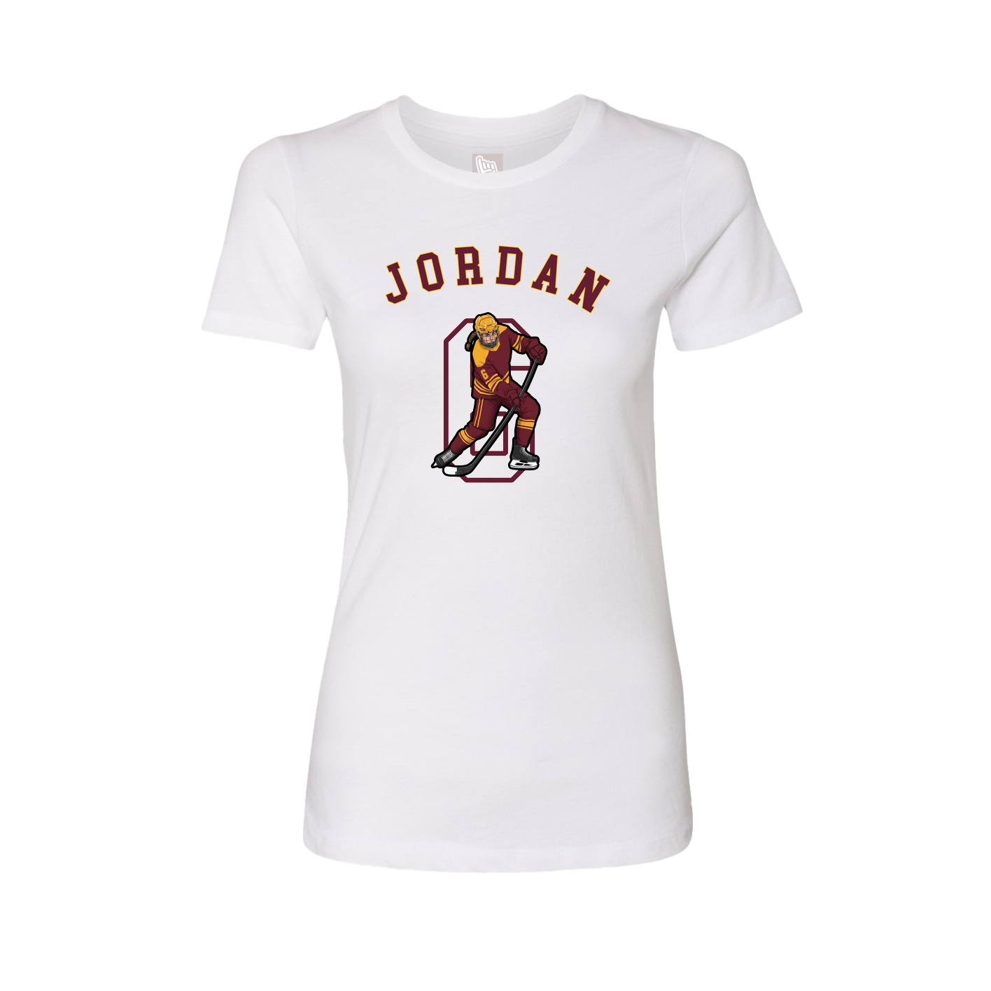 Fitted Women's Tee — Shirsey Arch in White