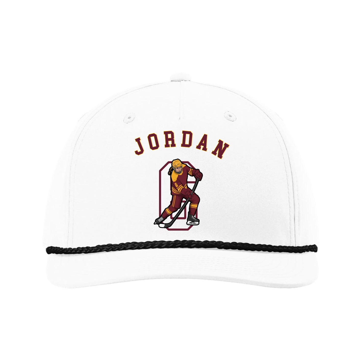 Five-Panel Classic Rope Cap — Shirsey Arch in White