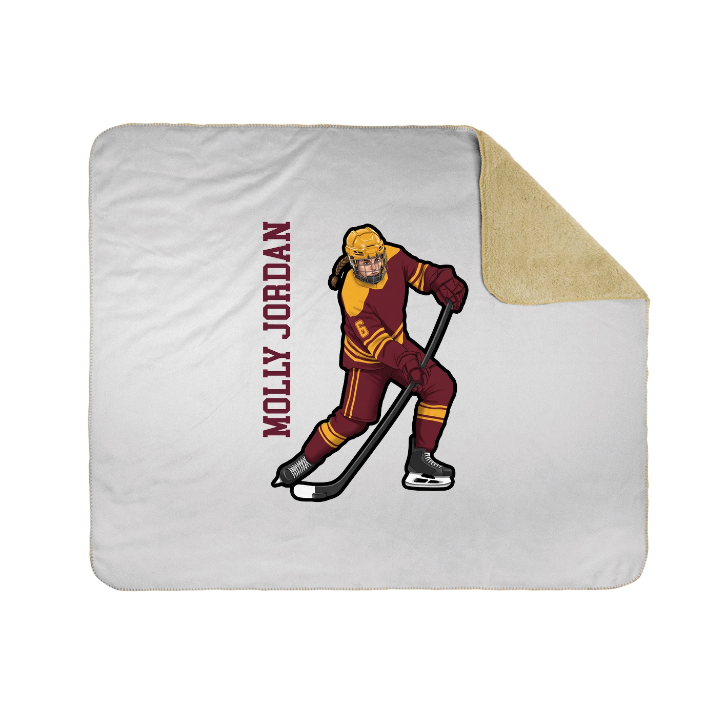 Throw Blanket — Name Vertical in White