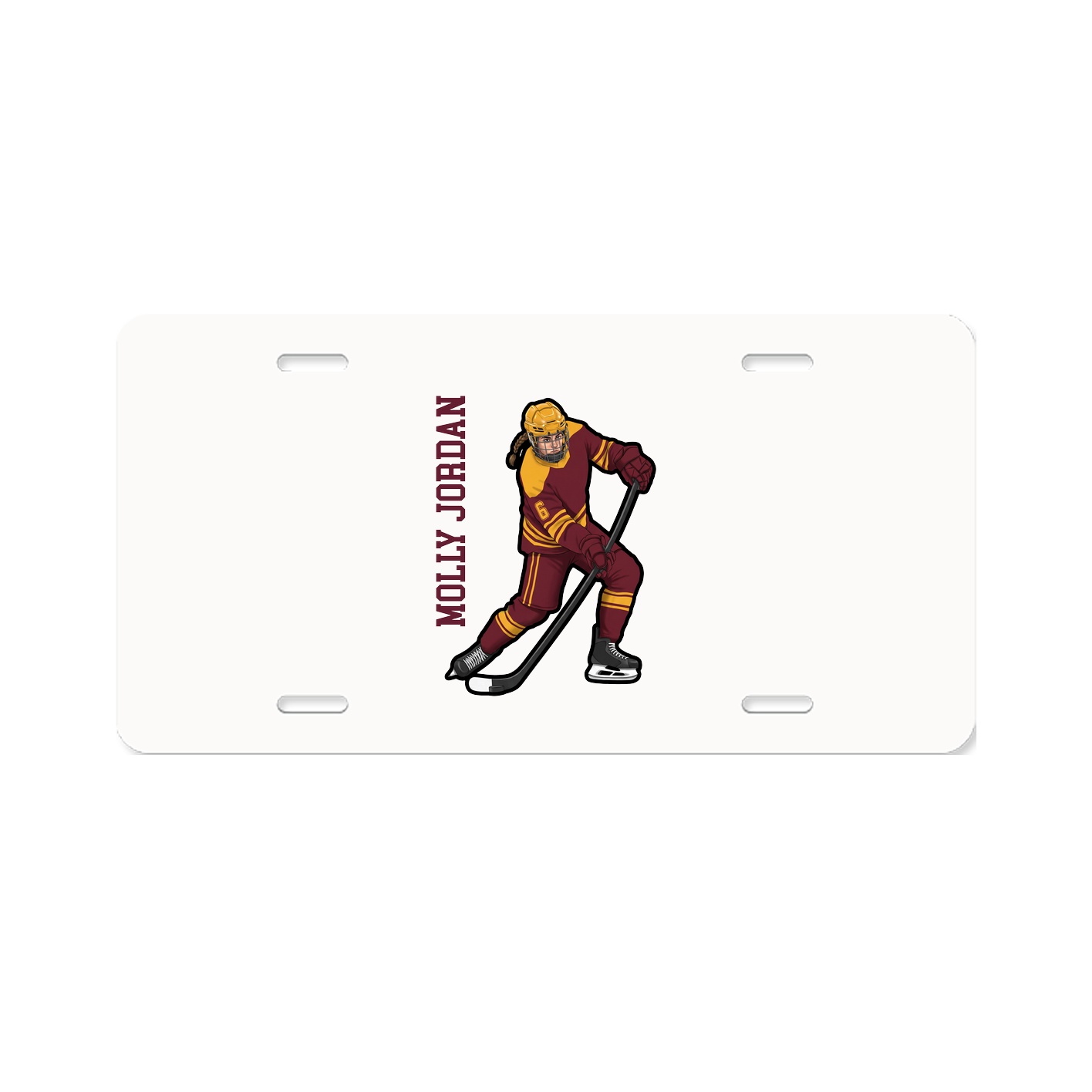 License Plate — Name Vertical in Classic