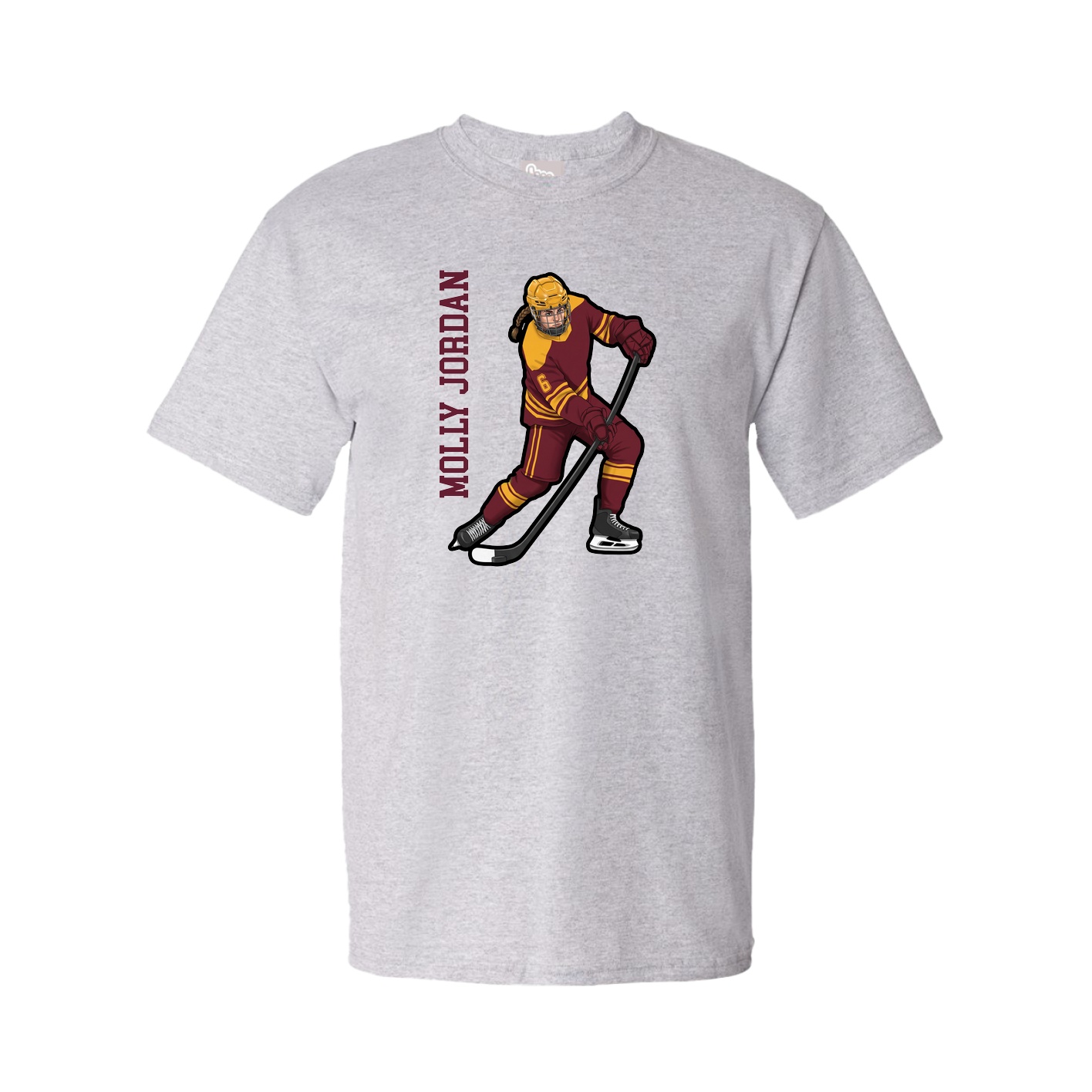 Tee — Name Vertical in Grey