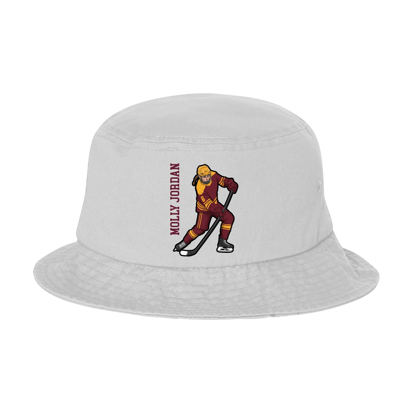 Bucket Cap — Name Vertical in White