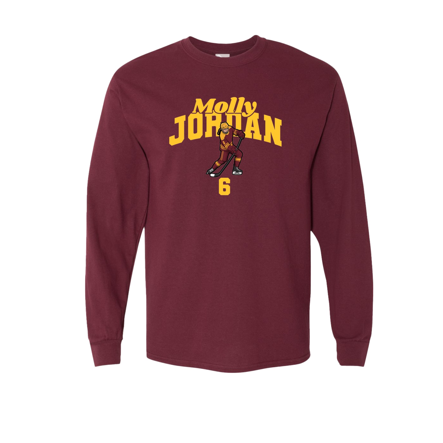Long Sleeve Tee — Signature Arch in Maroon