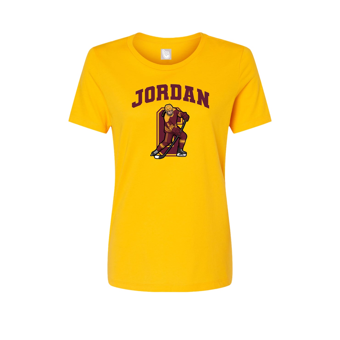 Fitted Women's Tee — Number in Gold