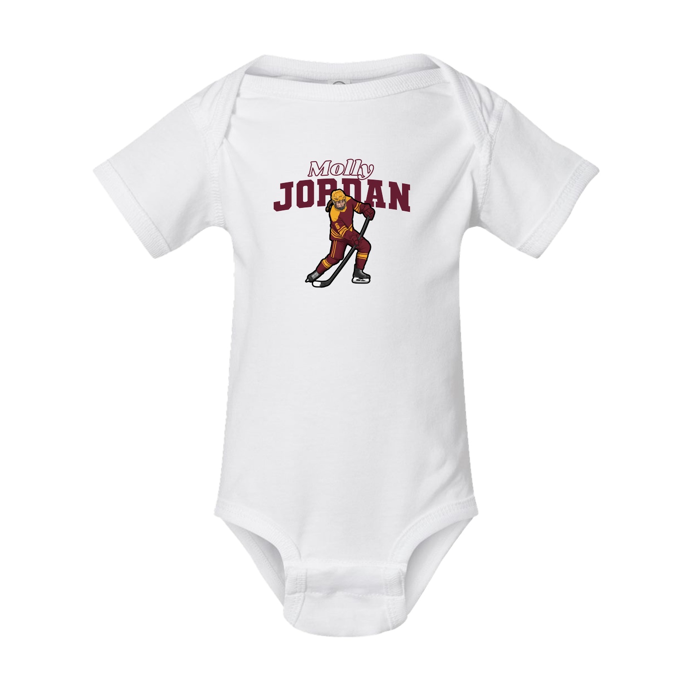 Baby Onesie — Name Arch in White