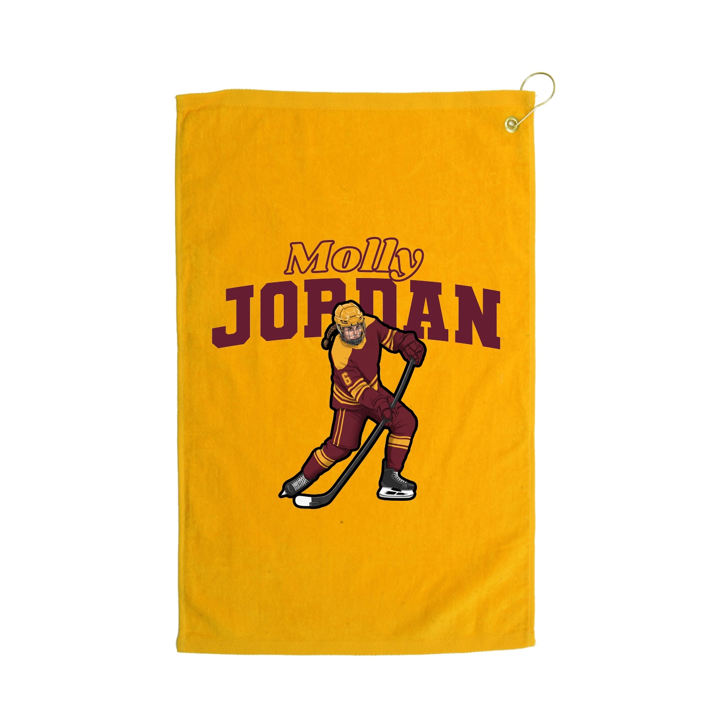 Golf Towel — Name Arch in Gold