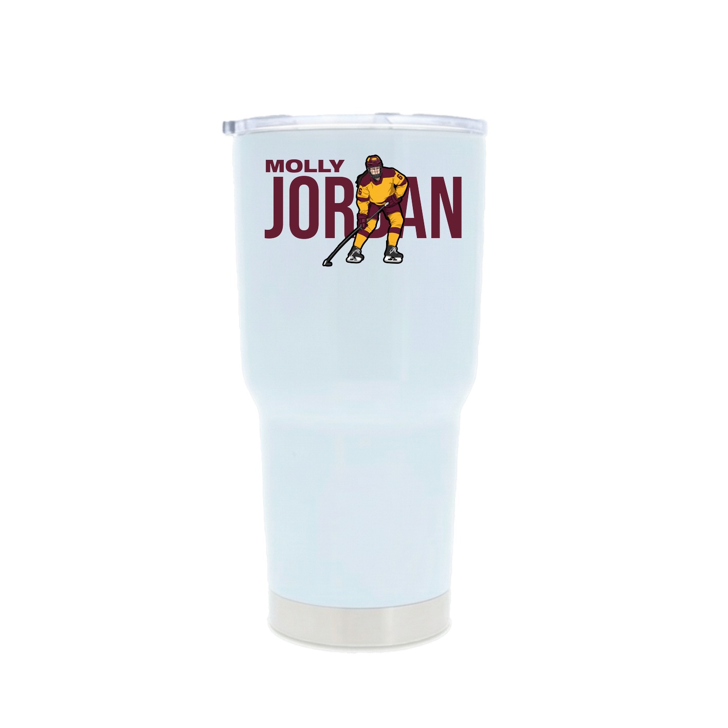 30oz Stainless Steel Tumbler — Player Name in White