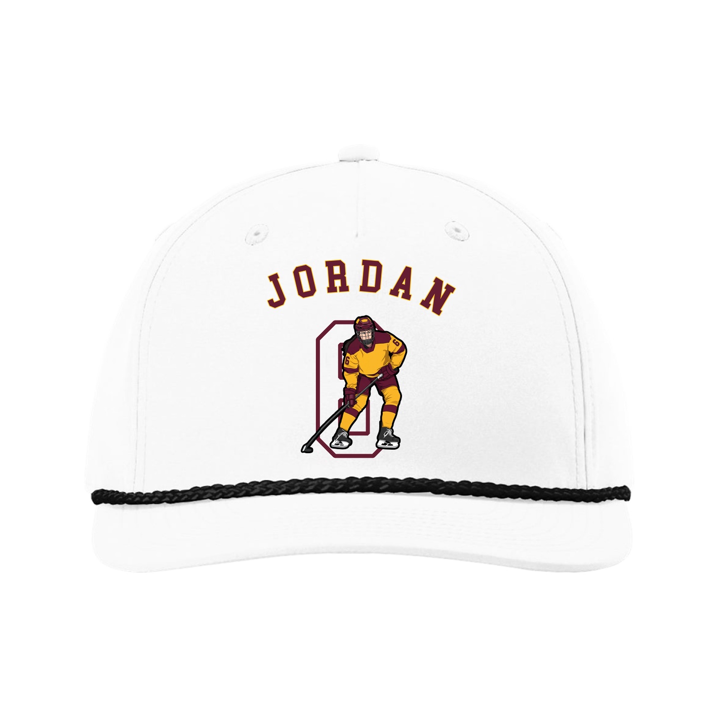 Five-Panel Classic Rope Cap — Shirsey Arch in White