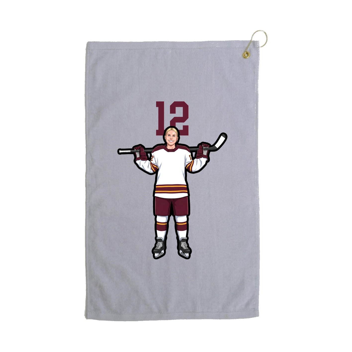 Golf Towel — Number Top in Grey
