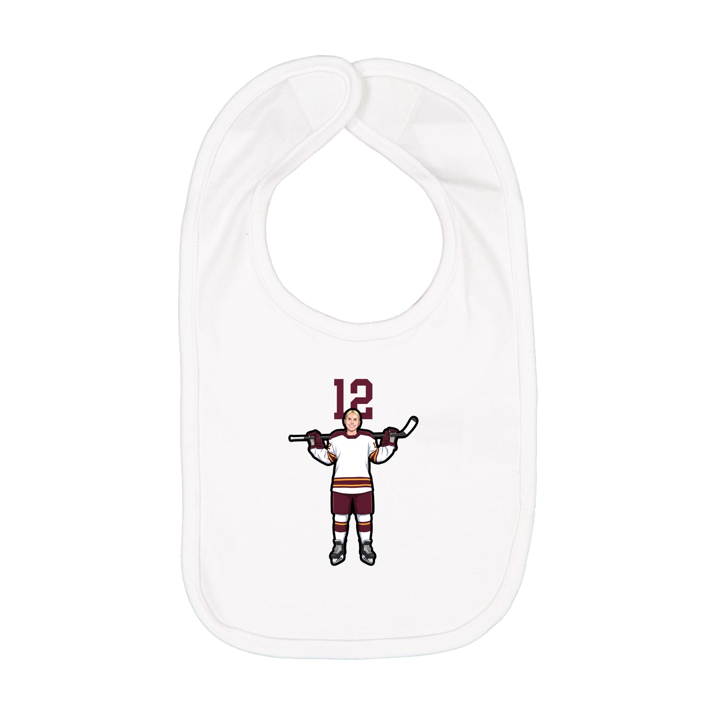 Infant Bib — Number Top in White