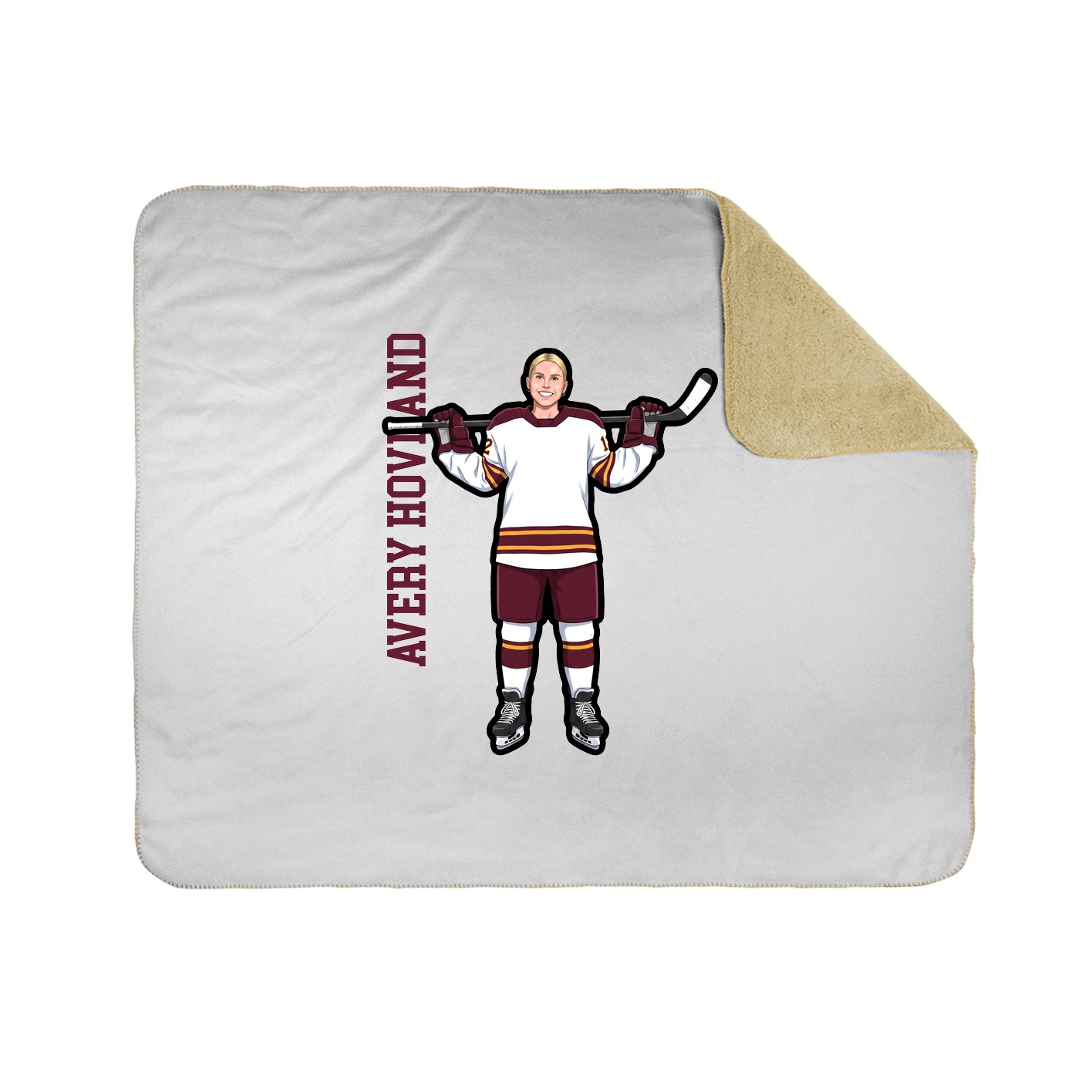 Throw Blanket — Name Vertical in White