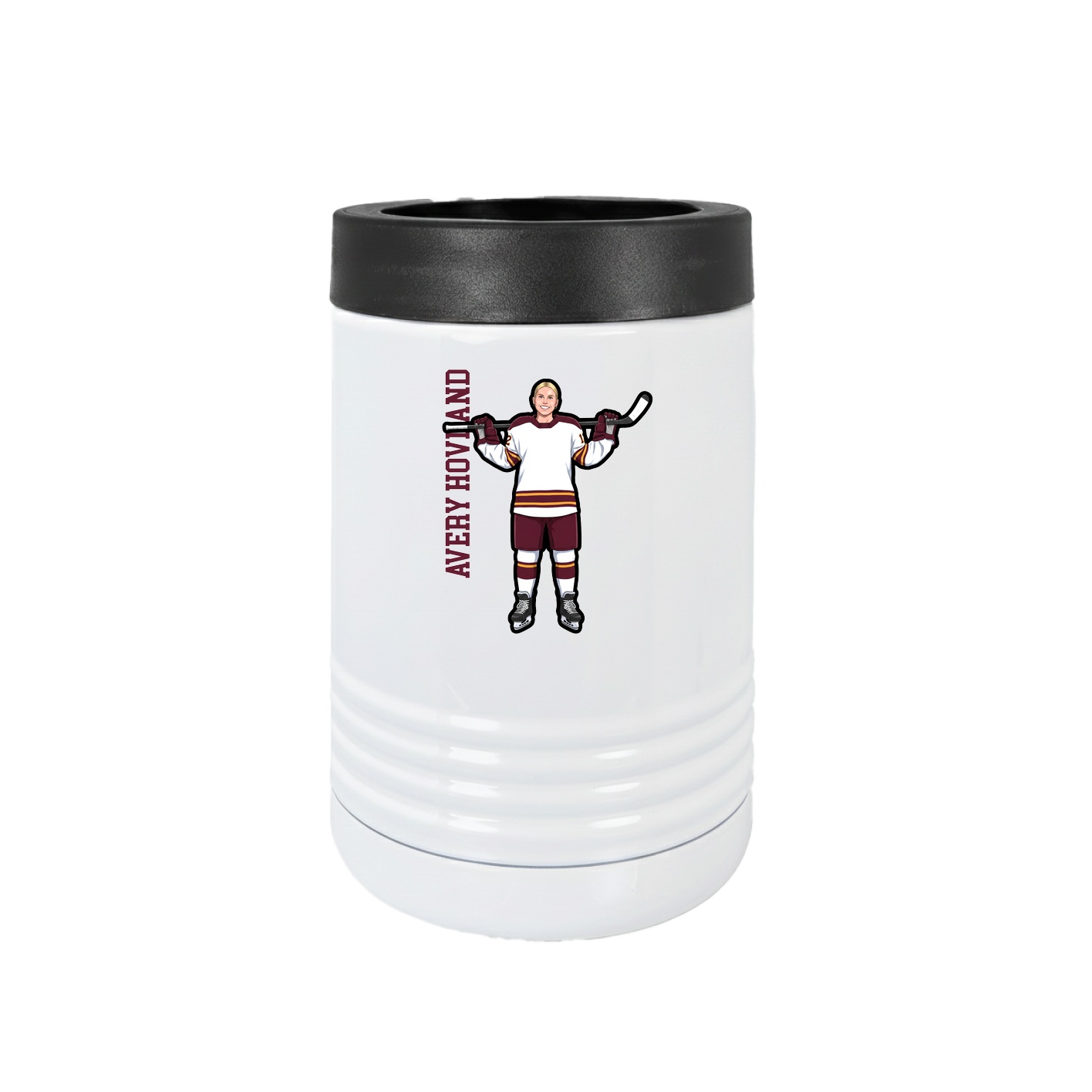 Beverage Holder — Name Vertical in White