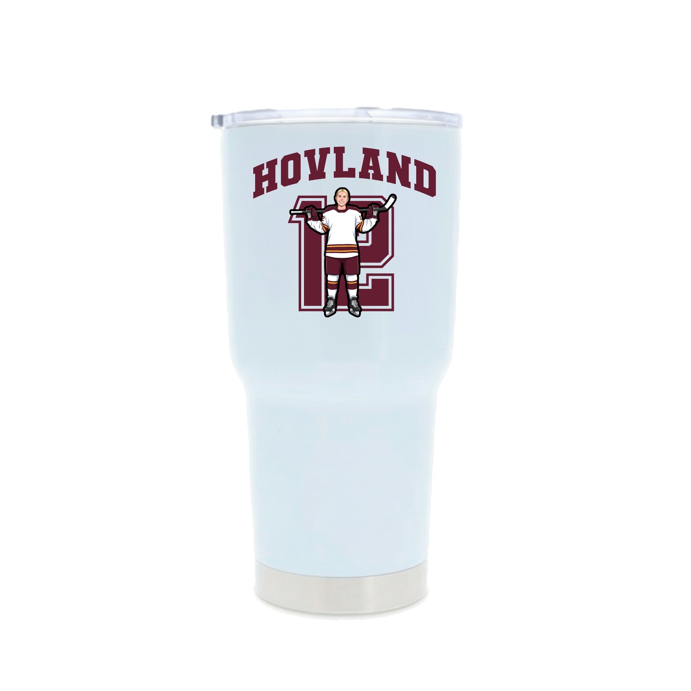 30oz Stainless Steel Tumbler — Number in White
