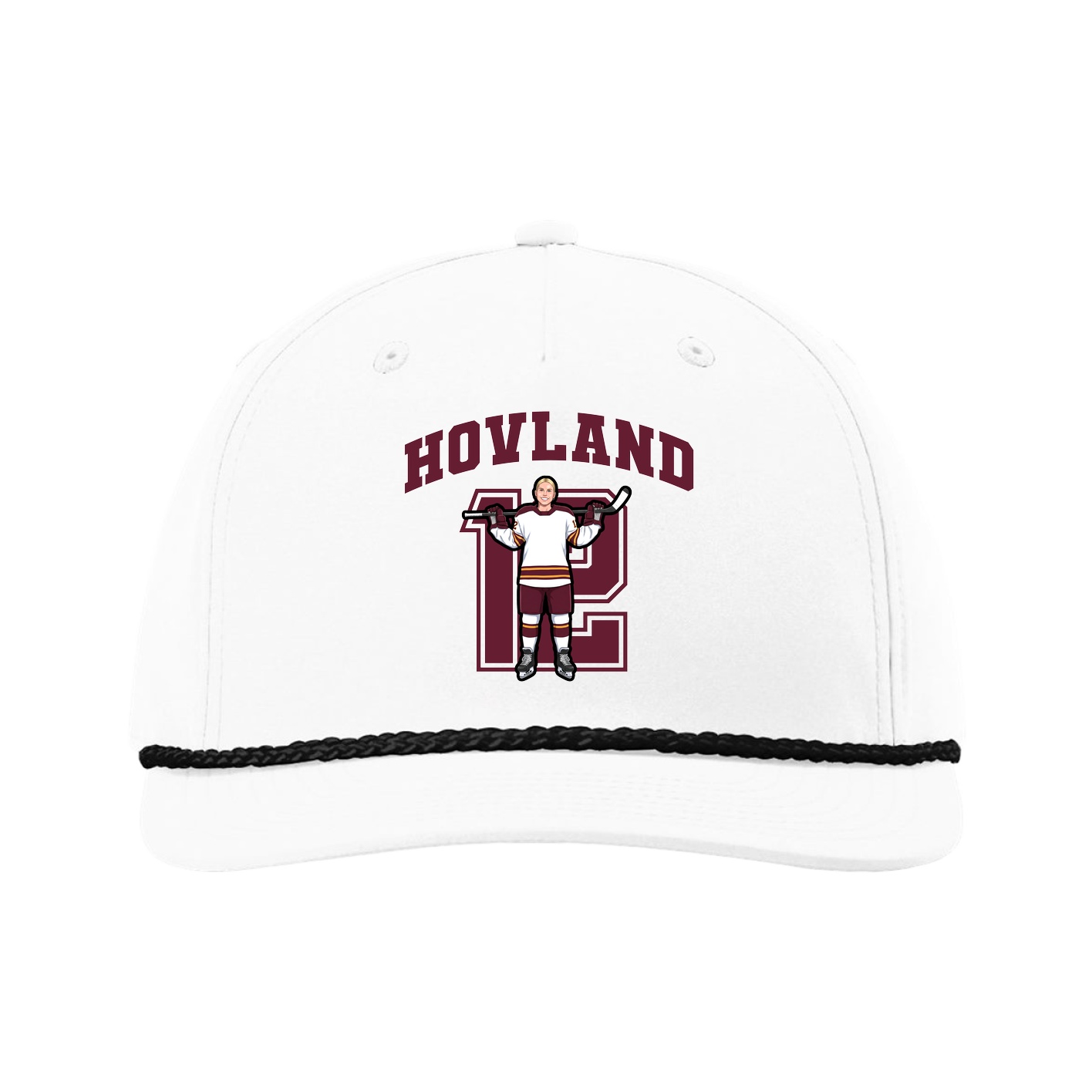 Five-Panel Classic Rope Cap — Number in White