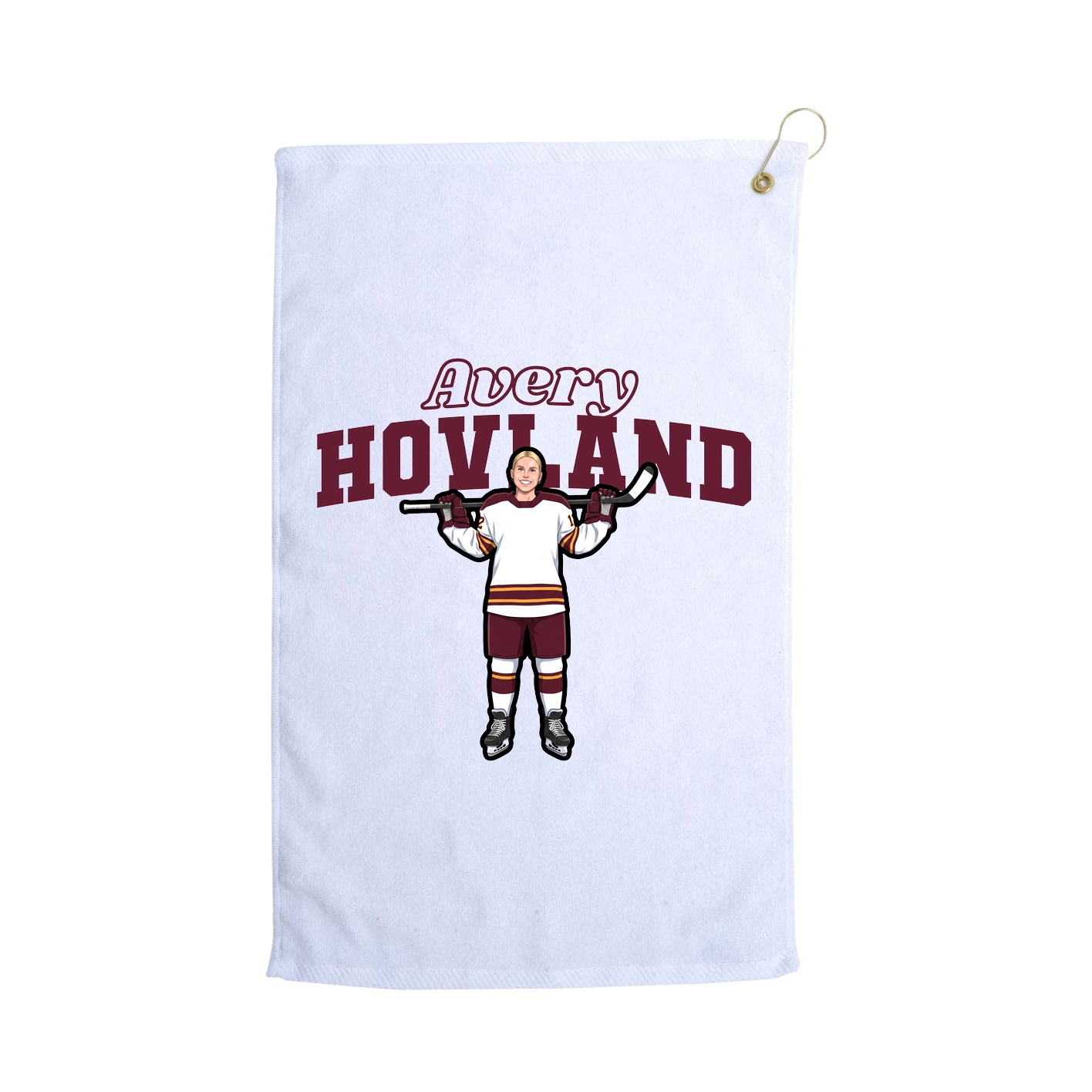 Golf Towel — Name Arch in White