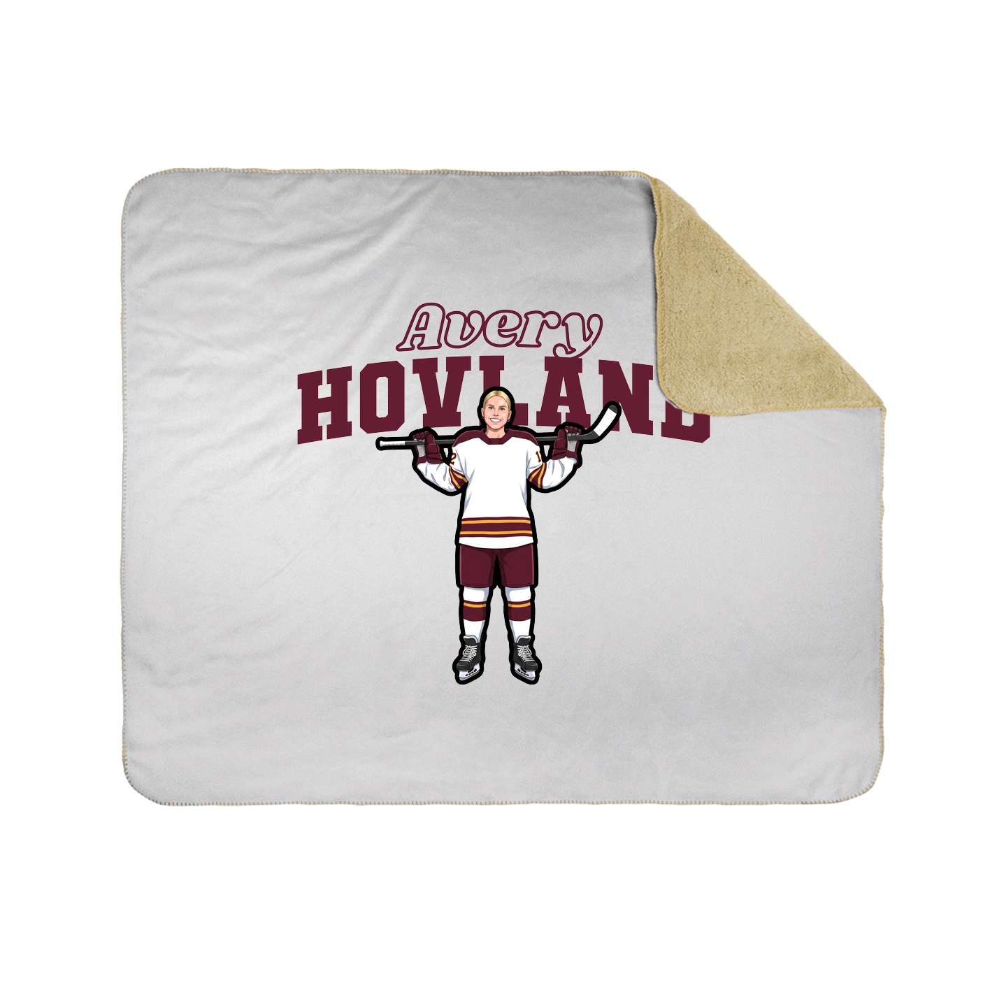 Throw Blanket — Name Arch in White