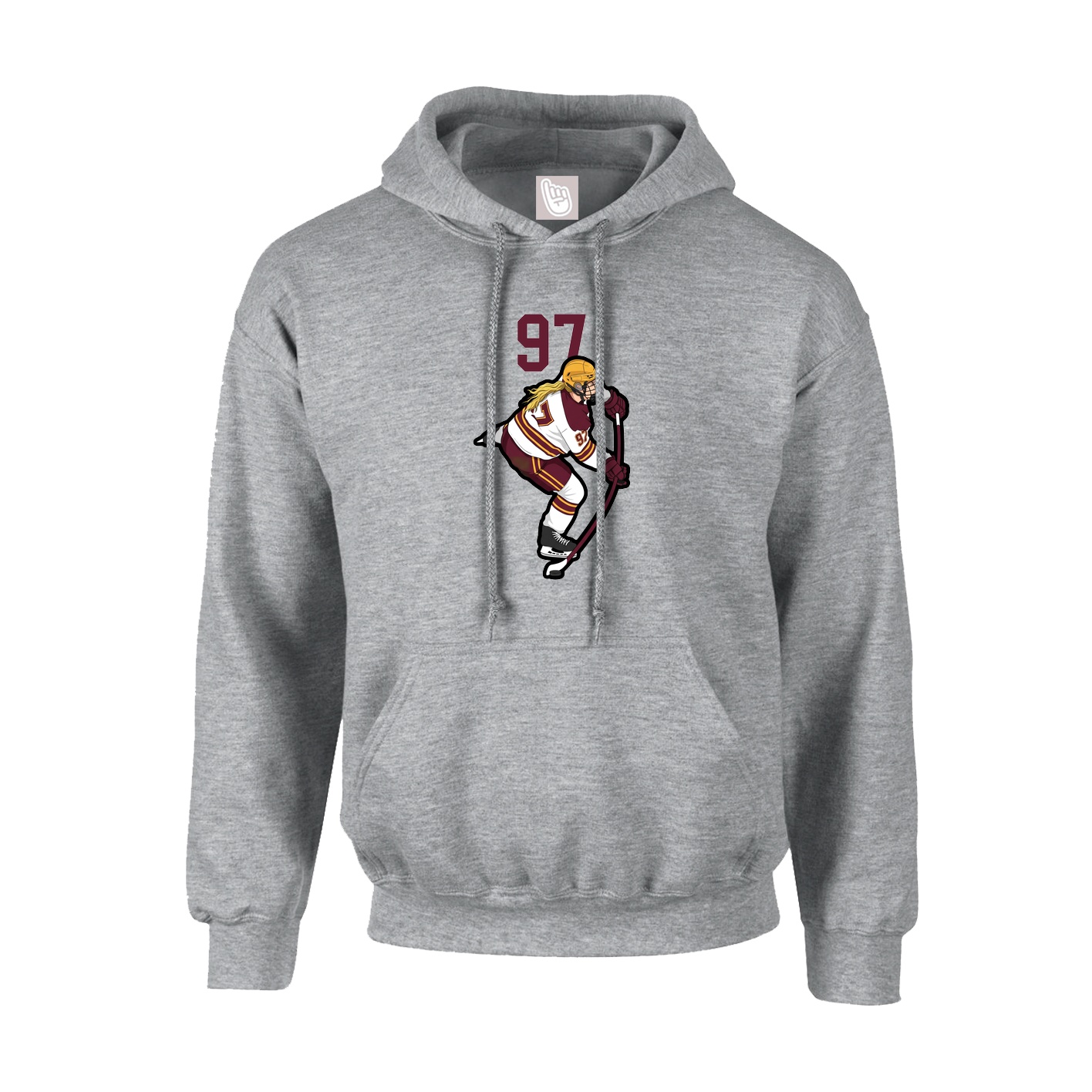 Hoodie — Number Top in Grey