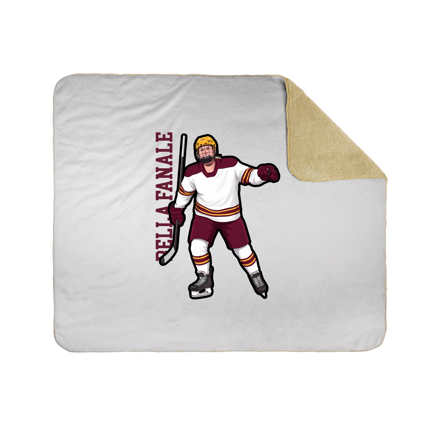 Throw Blanket — Name Vertical in White