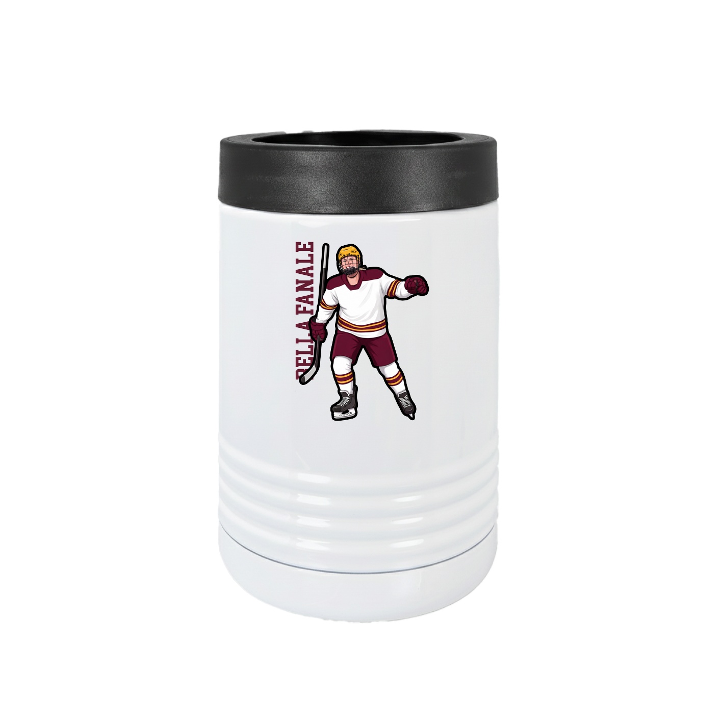 Beverage Holder — Name Vertical in White