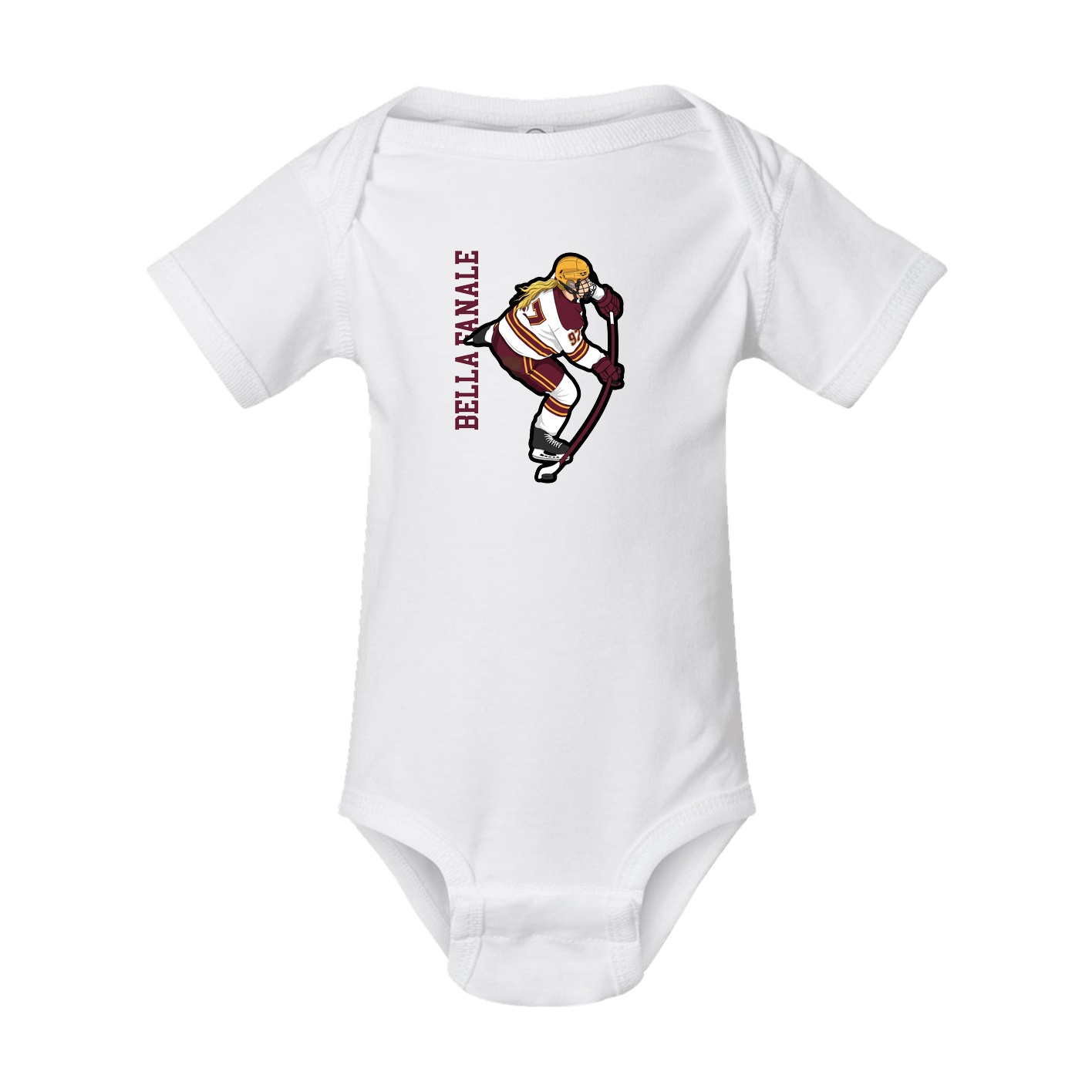 Baby Onesie — Name Vertical in White
