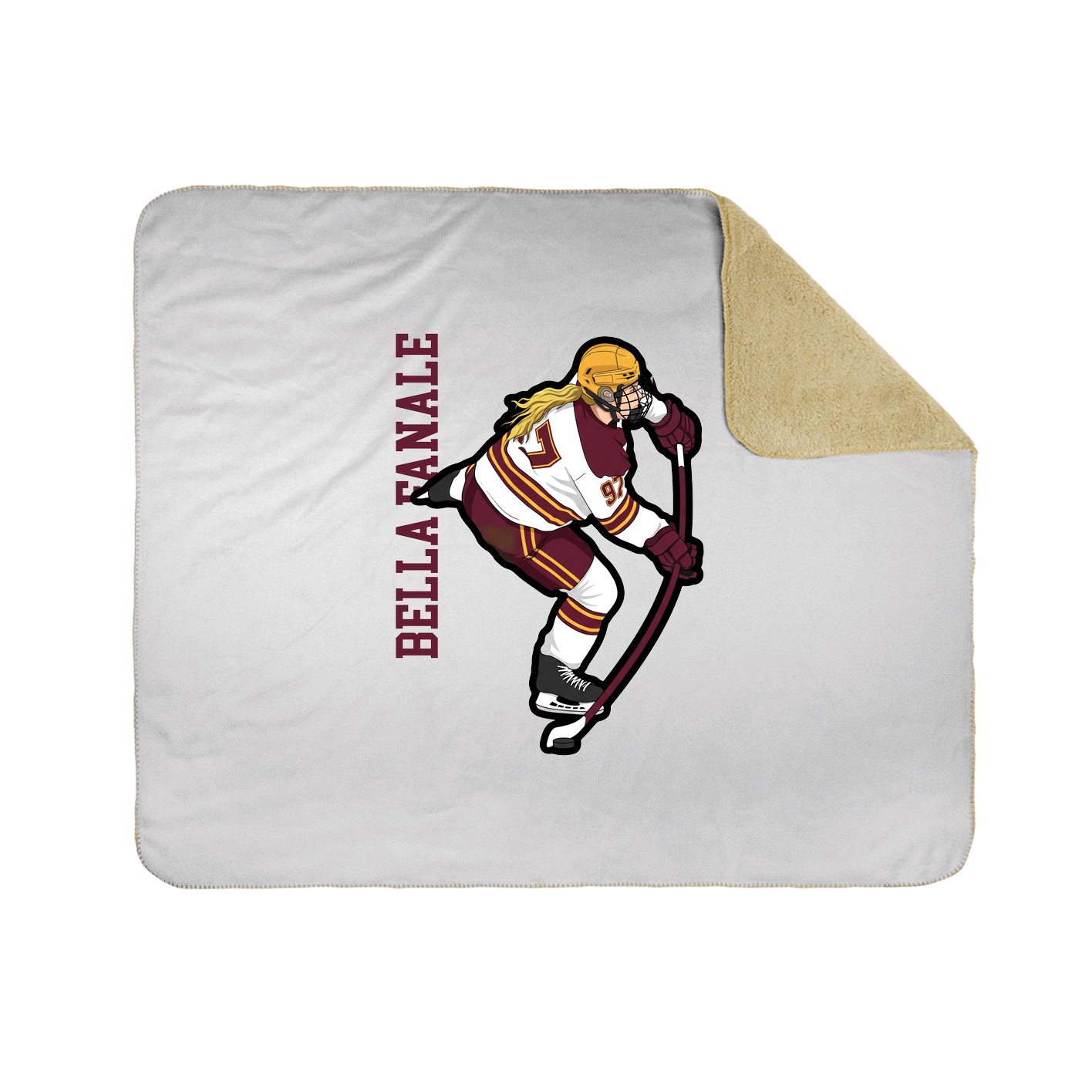 Throw Blanket — Name Vertical in White