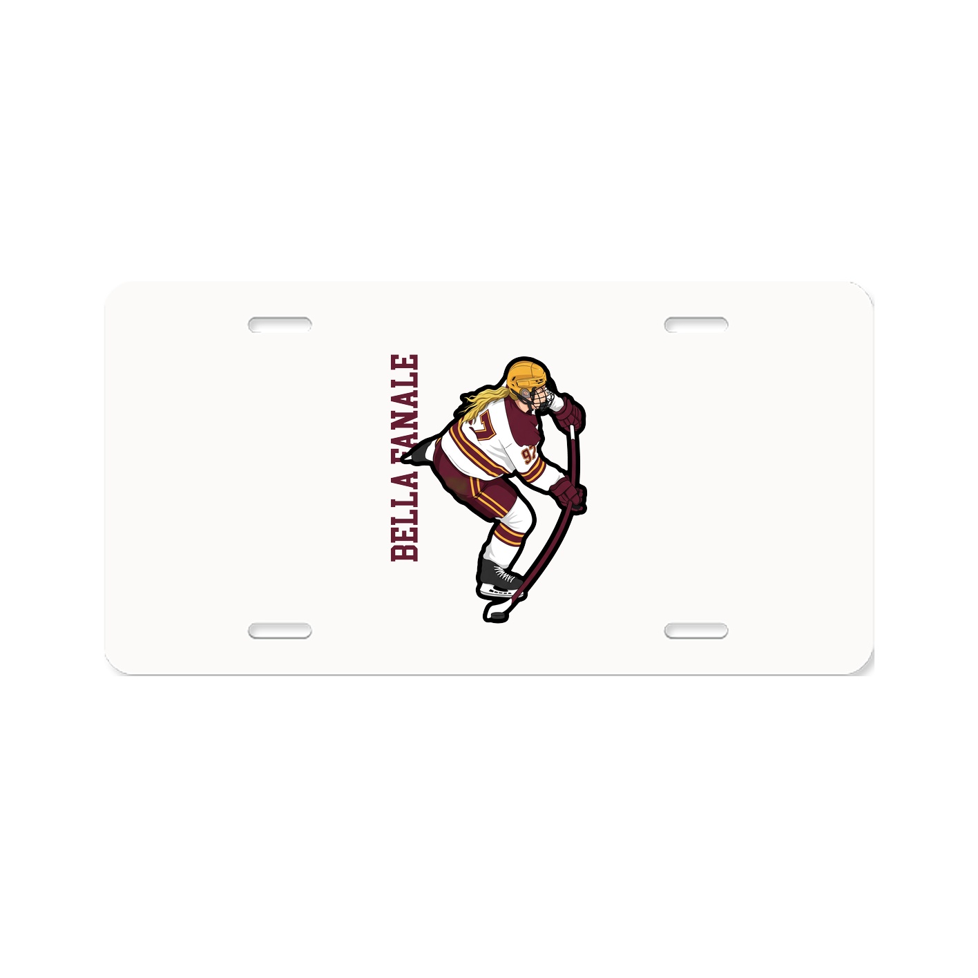 License Plate — Name Vertical in Classic