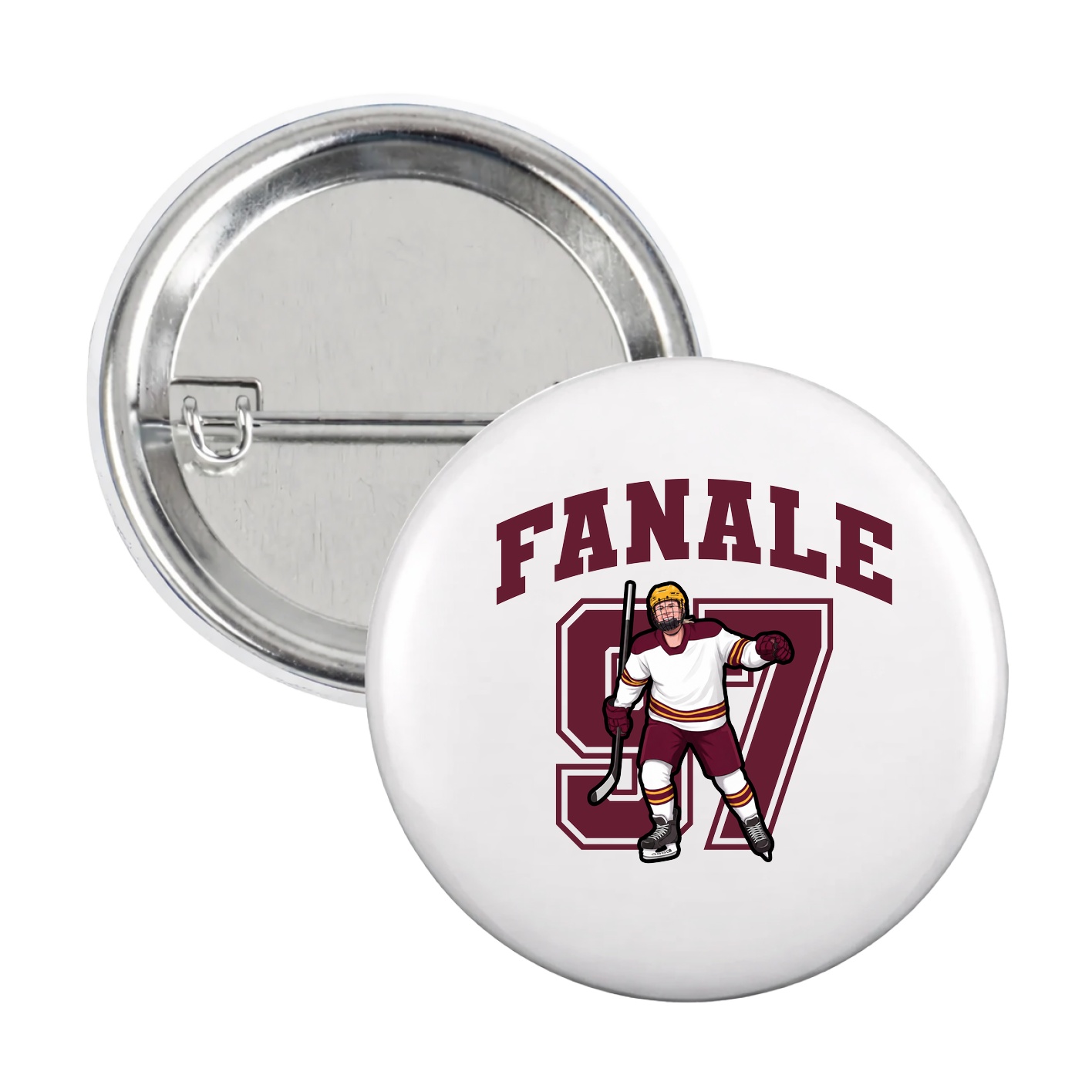 Game Day Button — Number in White
