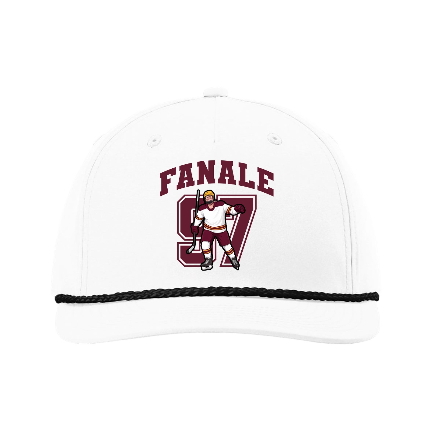 Five-Panel Classic Rope Cap — Number in White