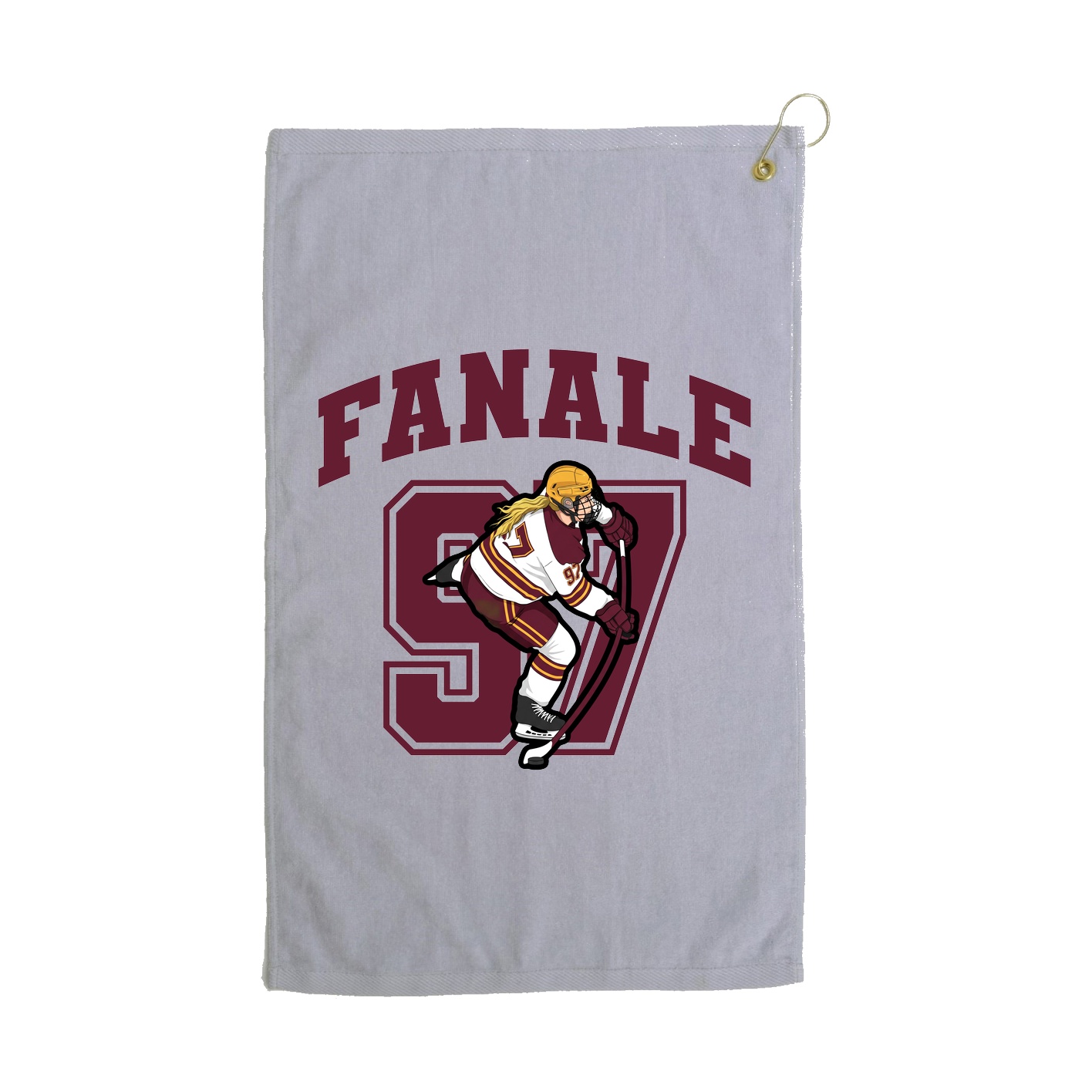 Golf Towel — Number in Grey