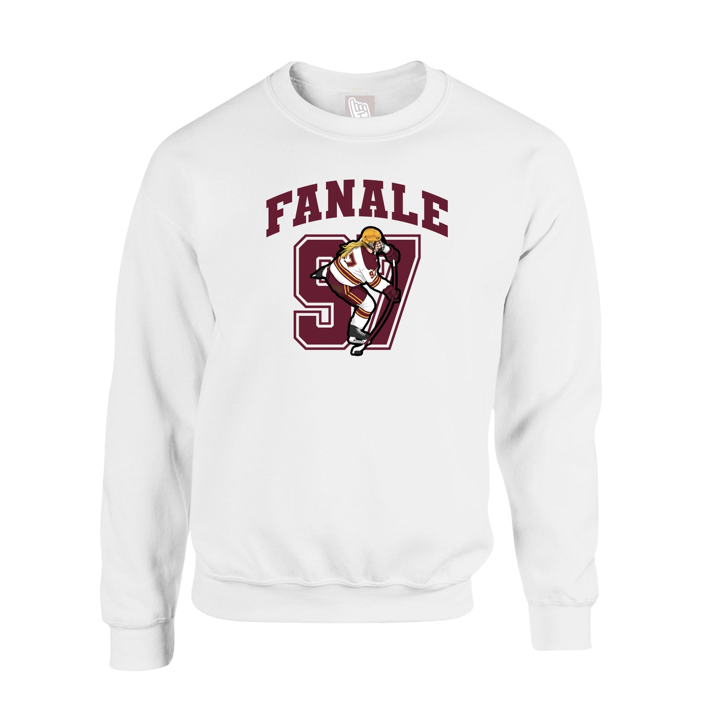 Fleece Crew — Number in White