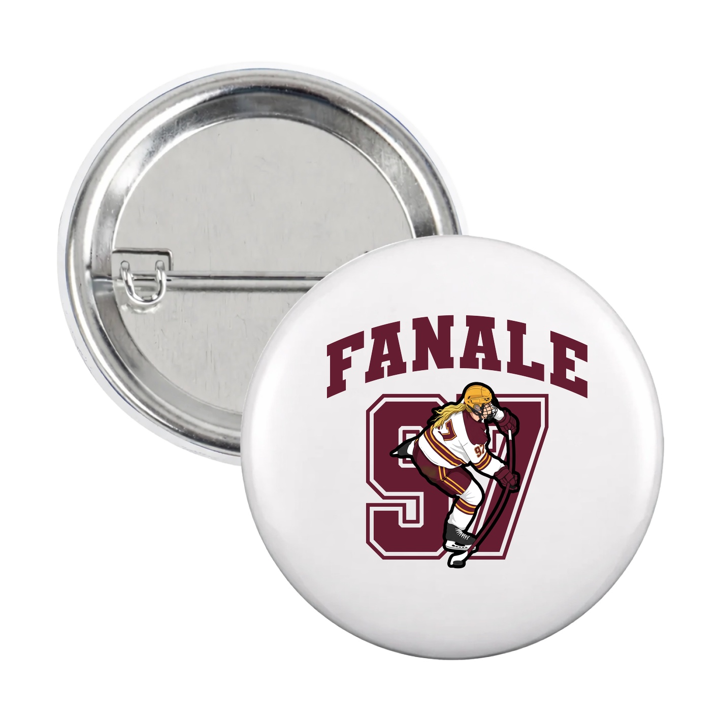 Game Day Button — Number in White