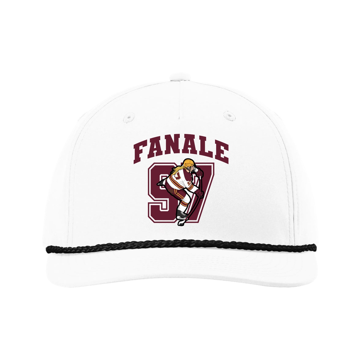 Five-Panel Classic Rope Cap — Number in White