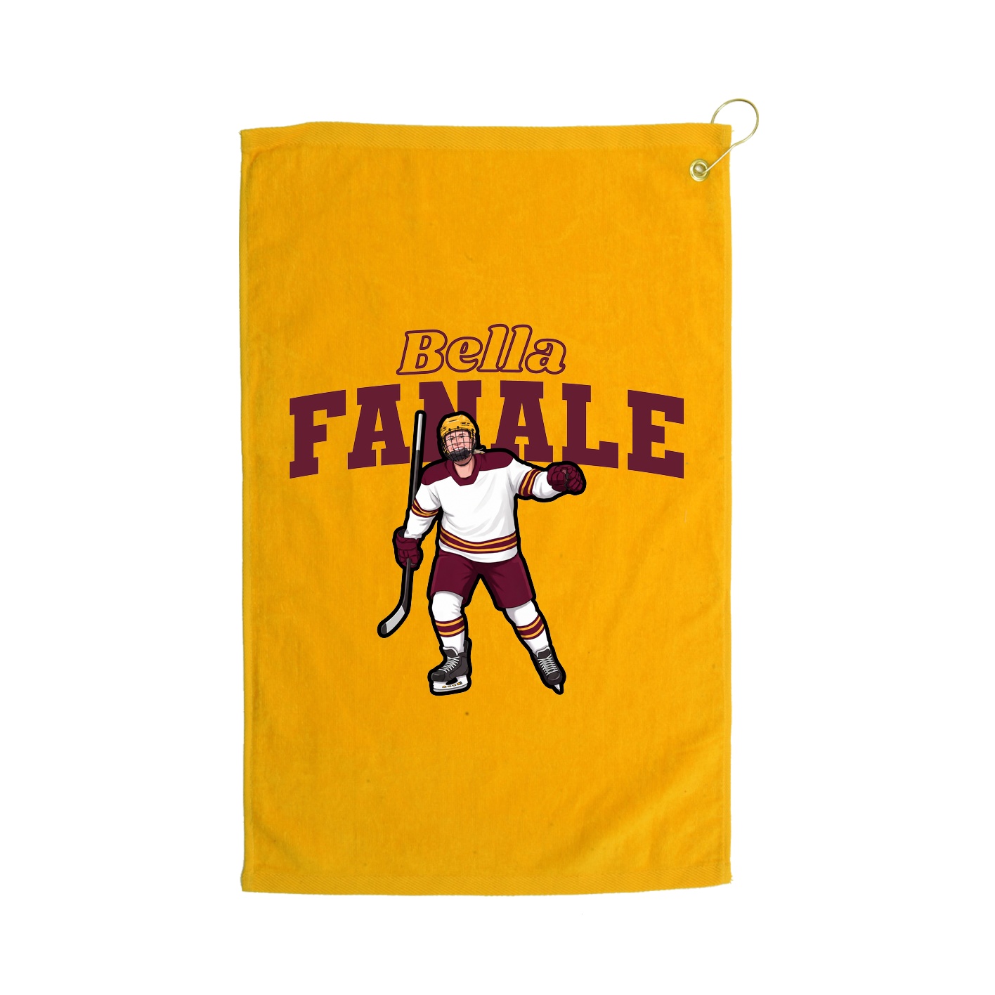 Golf Towel — Name Arch in Gold