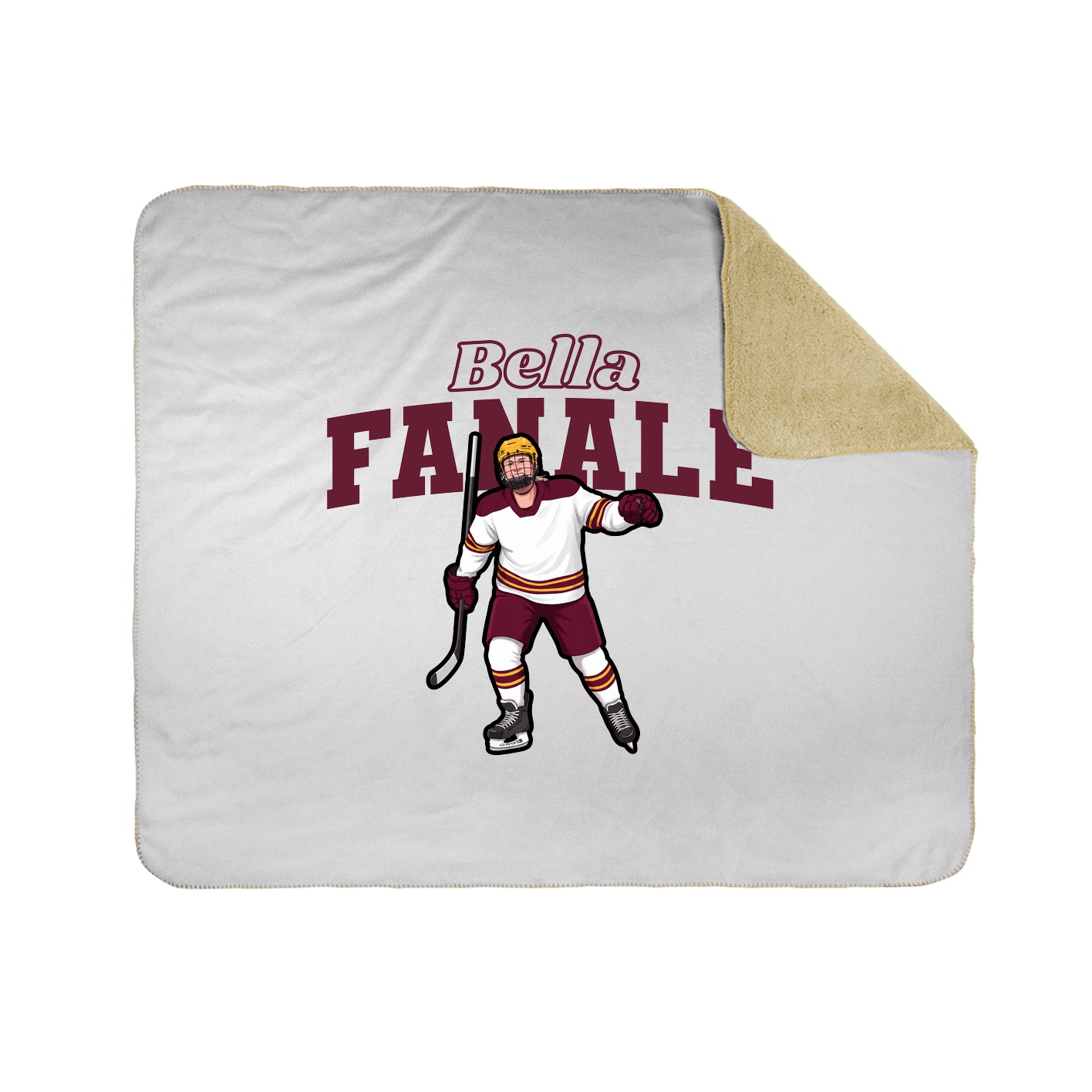 Throw Blanket — Name Arch in White