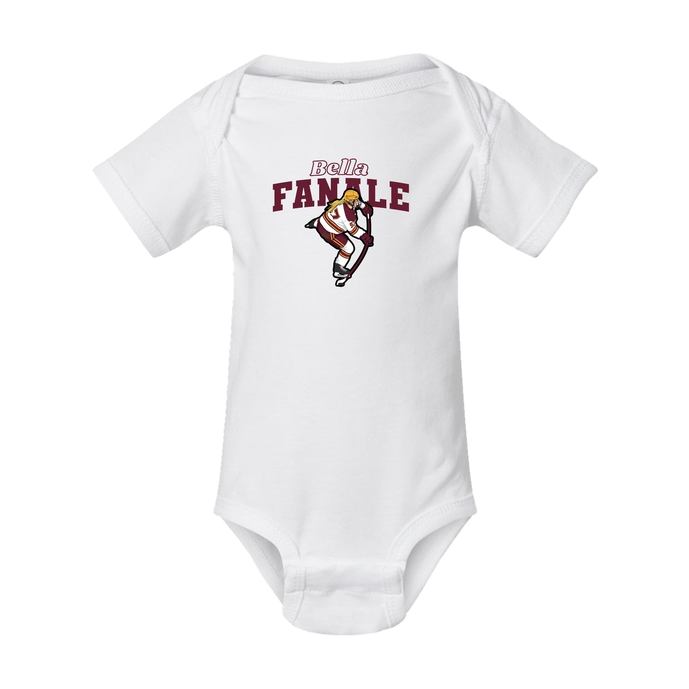 Baby Onesie — Name Arch in White