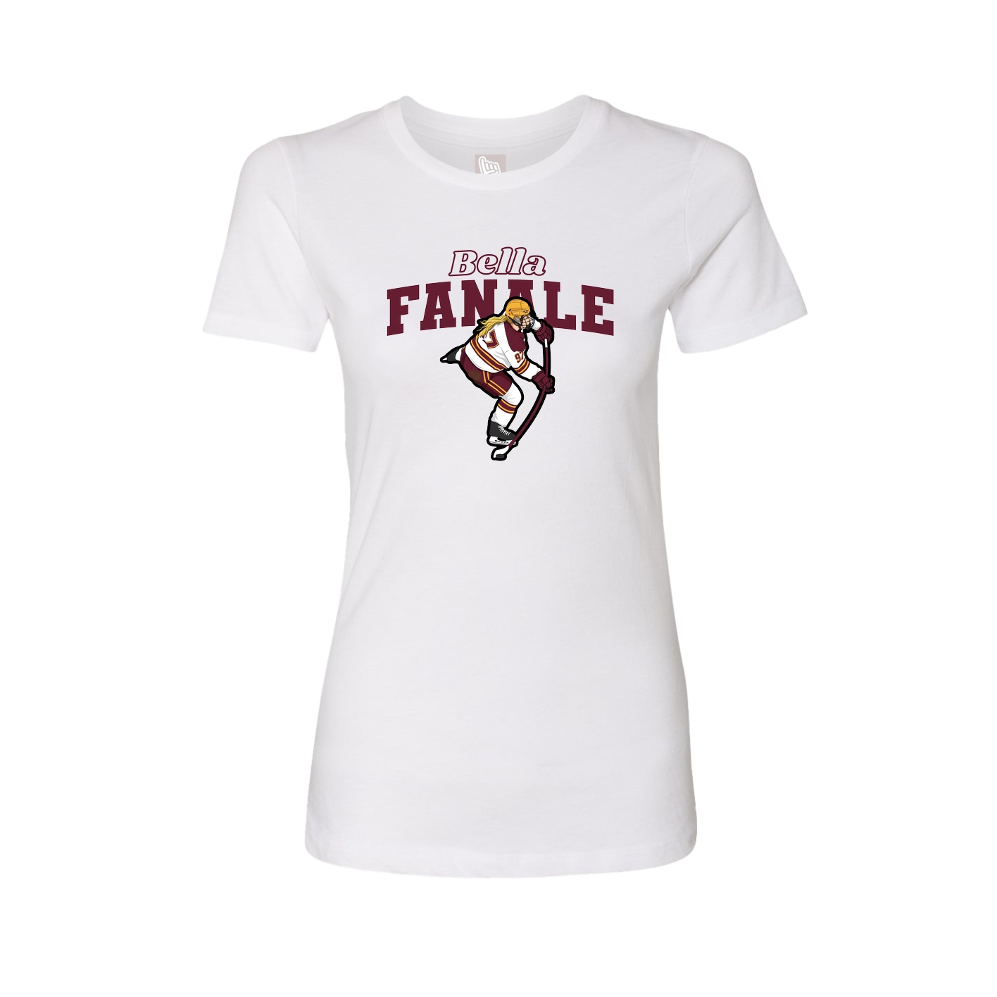 Fitted Women's Tee — Name Arch in White