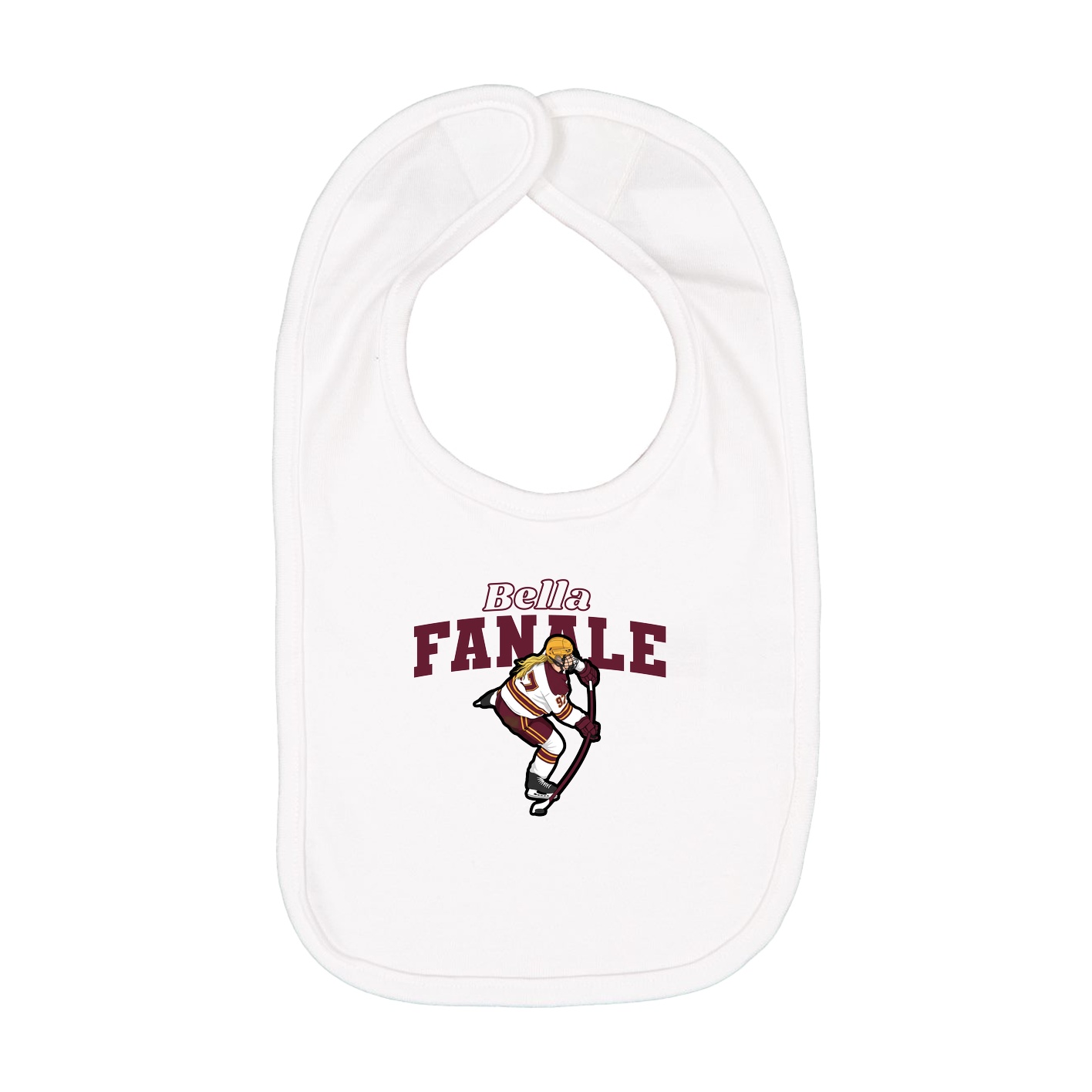 Infant Bib — Name Arch in White