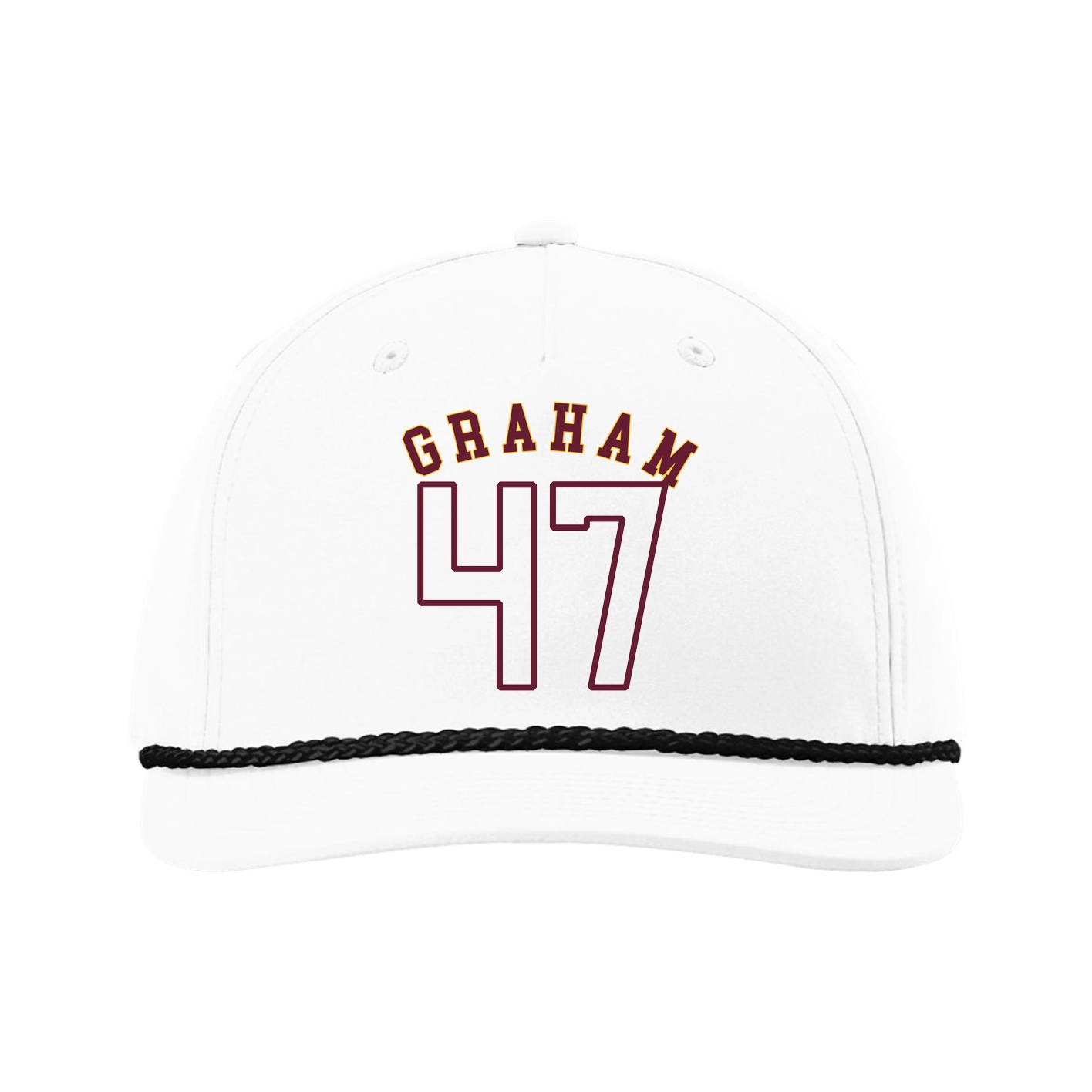 Five-Panel Classic Rope Cap — Shirsey Arch in White