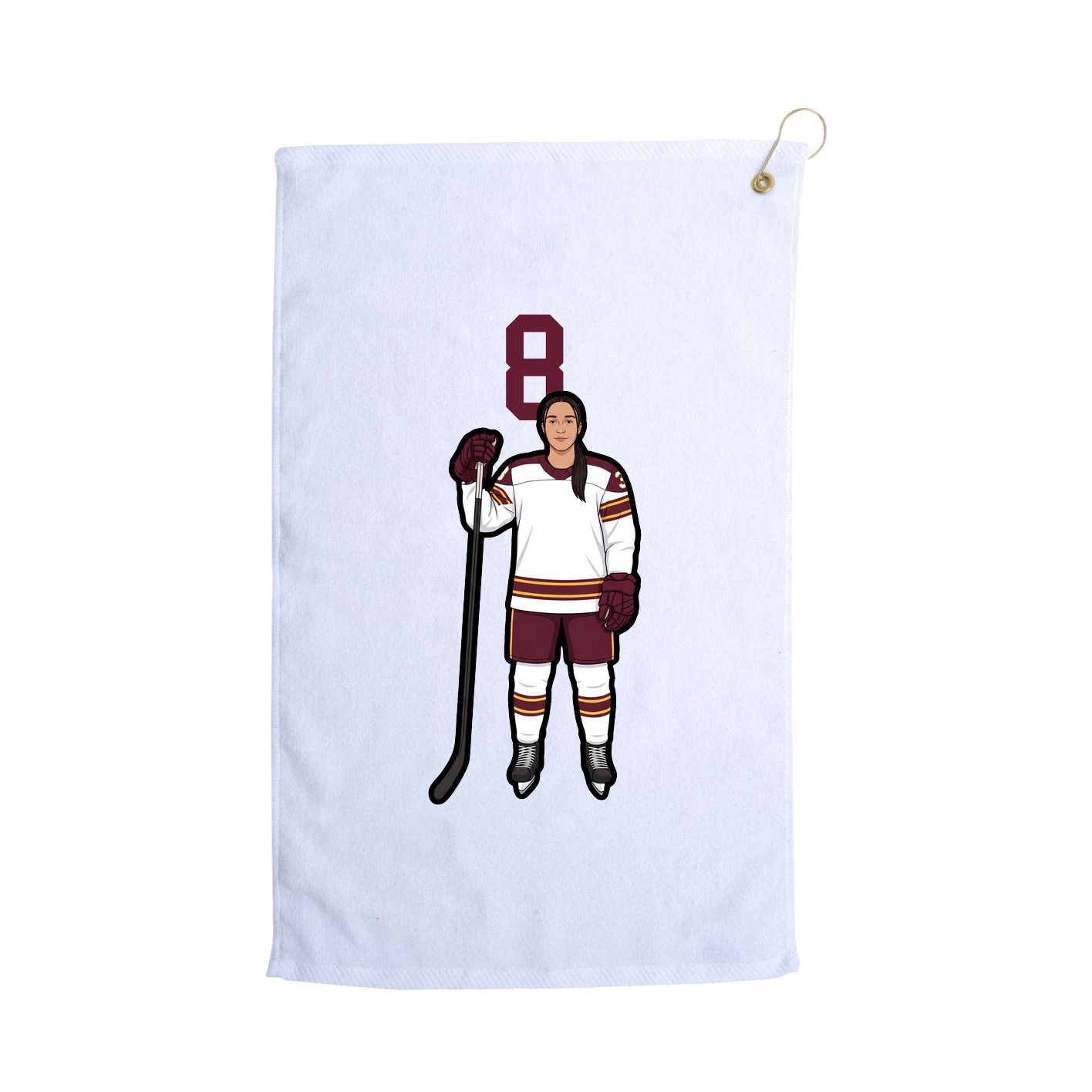 Golf Towel — Number Top in White