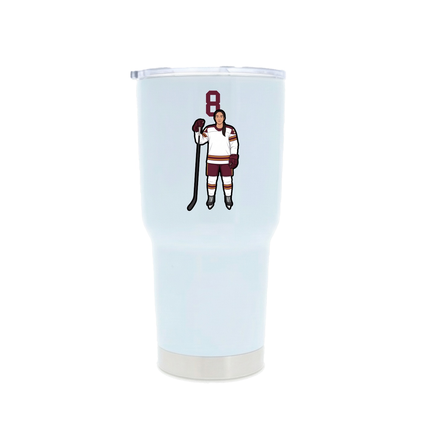 30oz Stainless Steel Tumbler — Number Top in White