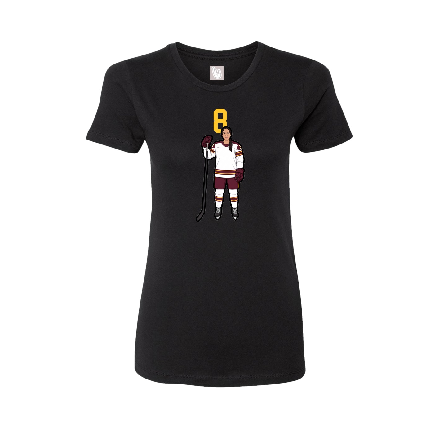Fitted Women's Tee — Number Top in Black