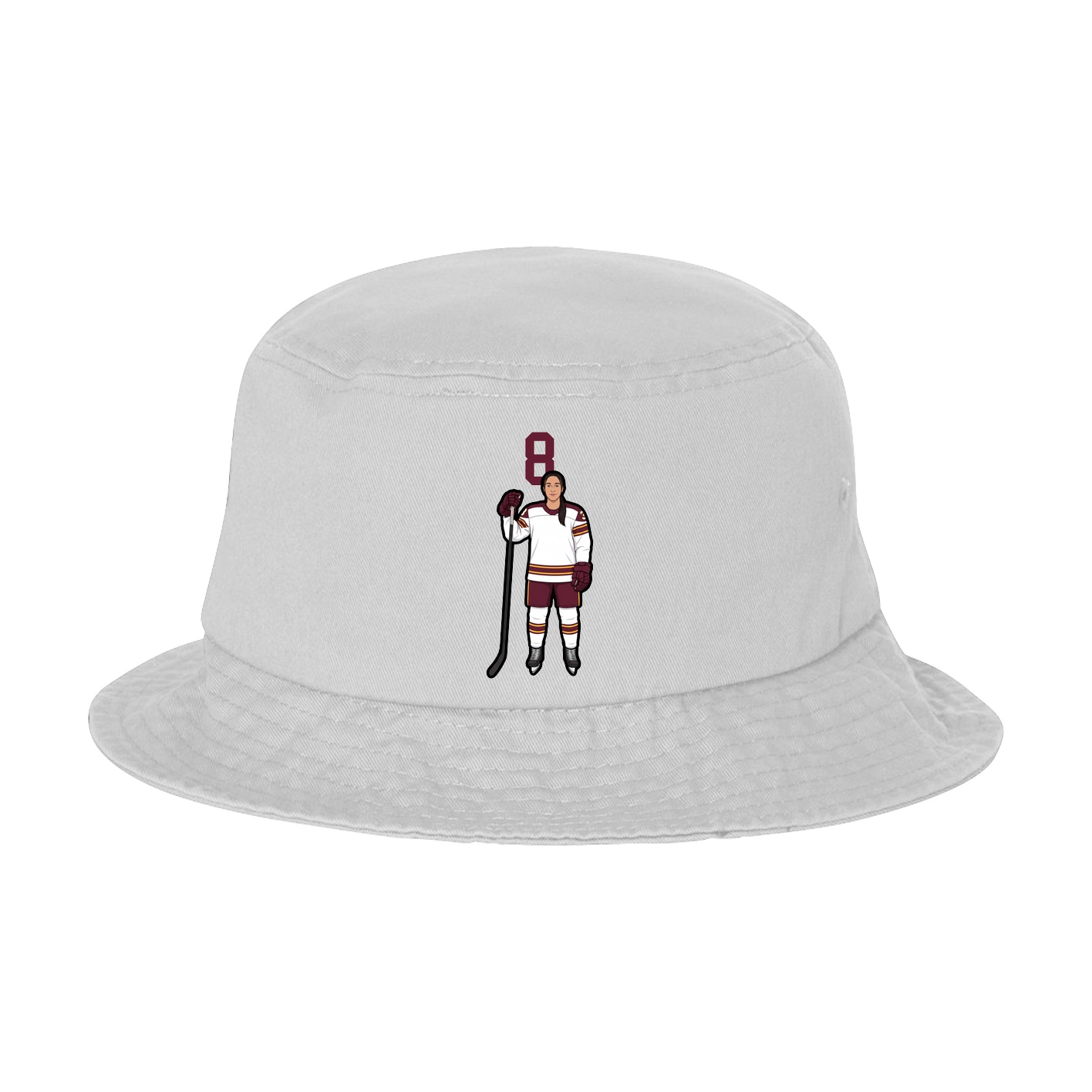 Bucket Cap — Number Top in White