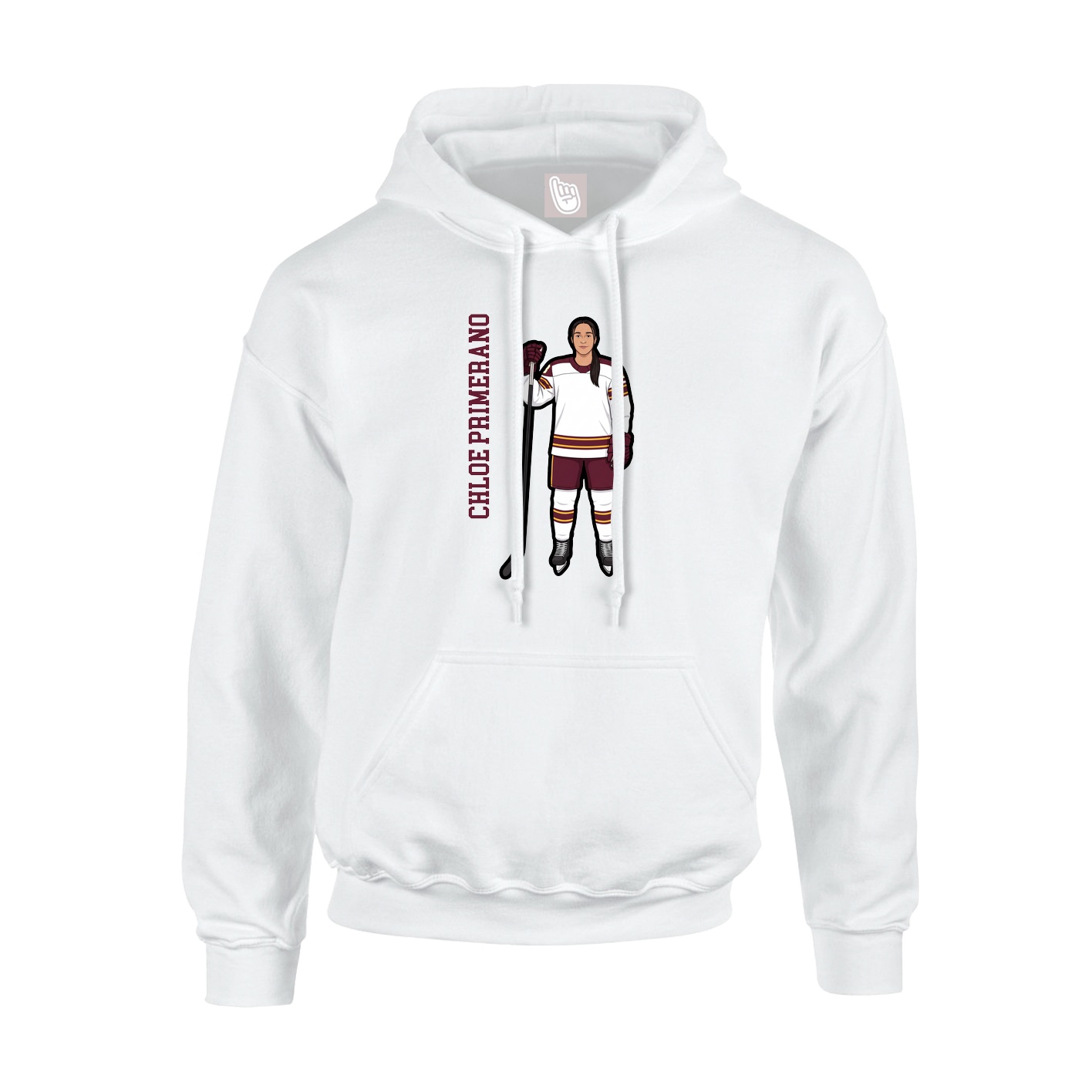 Youth Hoodie — Name Vertical in White